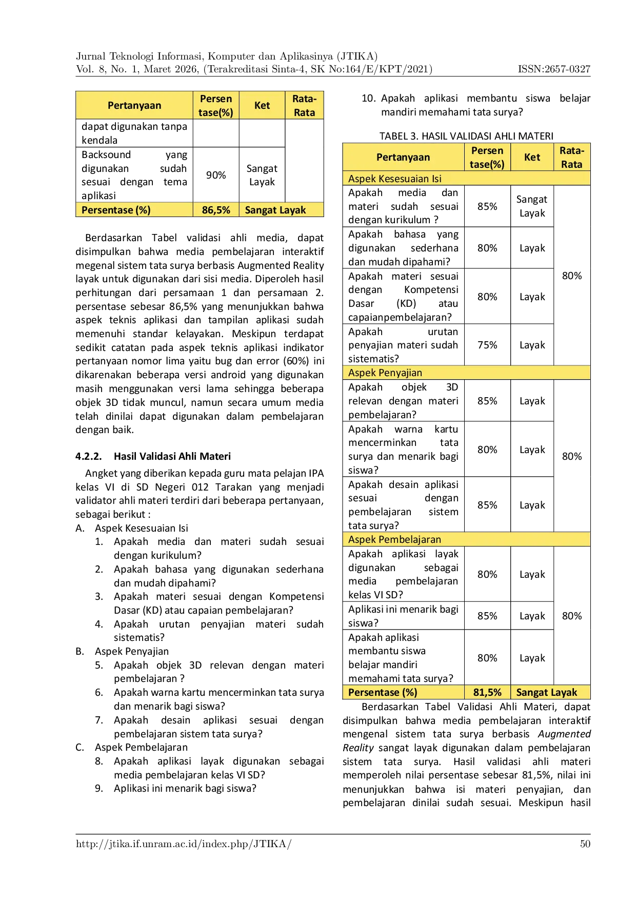 JURIS Pembelajaran Interaktif Sistem Tata Surya Melalui Augmented Reality dalam Pendidikan Dasar