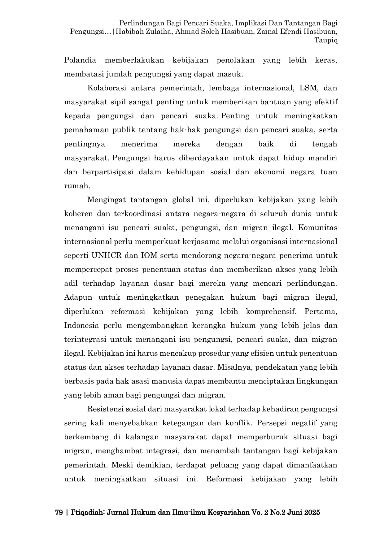 JURIS Perlindungan Bagi Pencari Suaka Implikasi Dan Tantangan Bagi Pengungsi Dan Negara Tuan Rumah