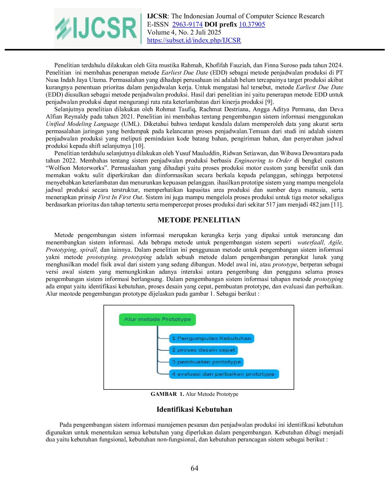 JURIS Penerapan Metode First Come First Serve FCFS Untuk Pengembangan Sistem Informasi Penjadwalan Produksi