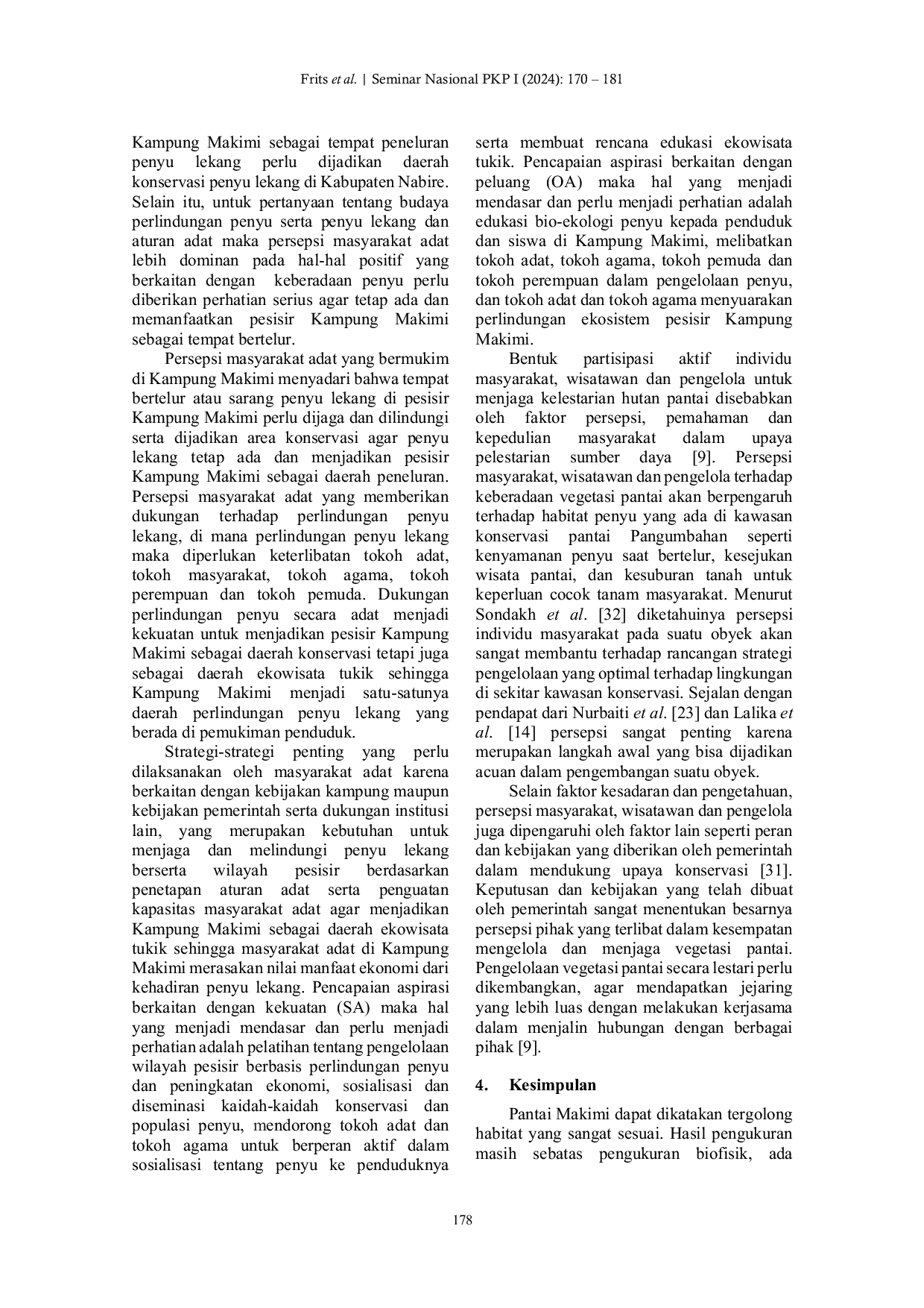 JURIS Karakteristik Tempat Peneluran Penyu Prospek Pengembangan Ekowisata Tukik Berbasis Masyarakat Adat di Kampung Makimi
