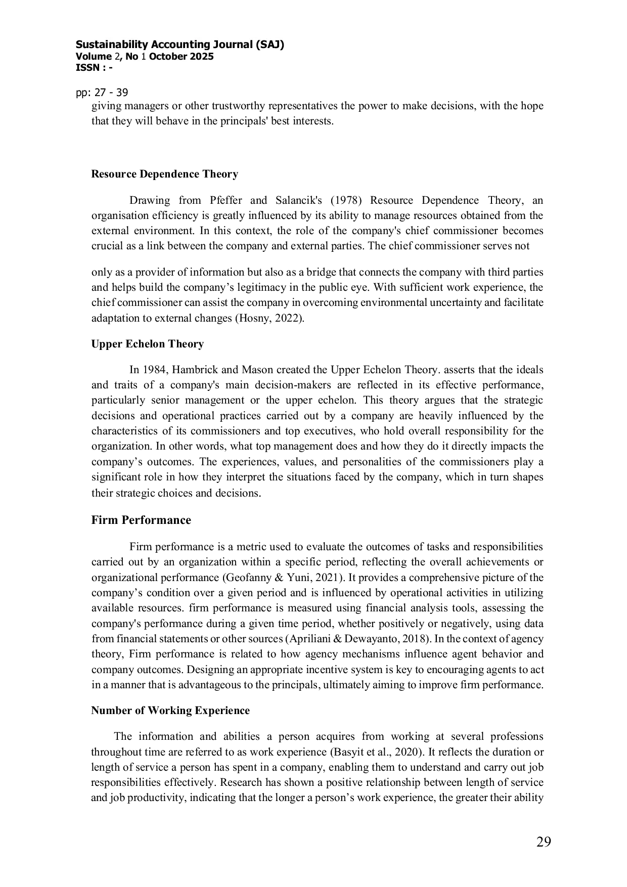JURIS The Effect of the President Commissioner s Work Experience Educational Background and Multiple Job on the Performance of Banking Firms