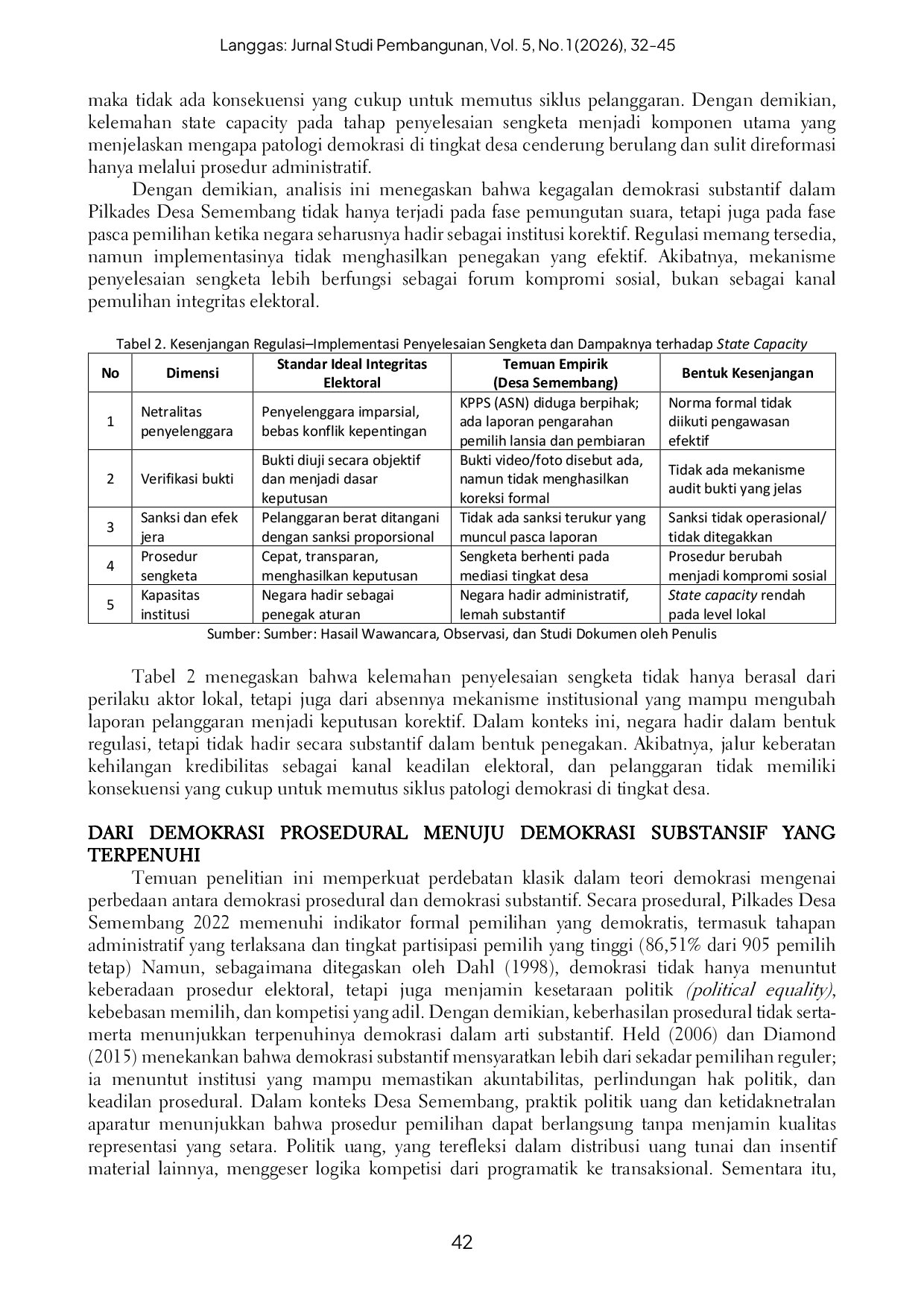 JURIS Nilai nilai Demokrasi dalam Pemilihan Kepala Desa Serentak di Desa Semembang Tahun 2022