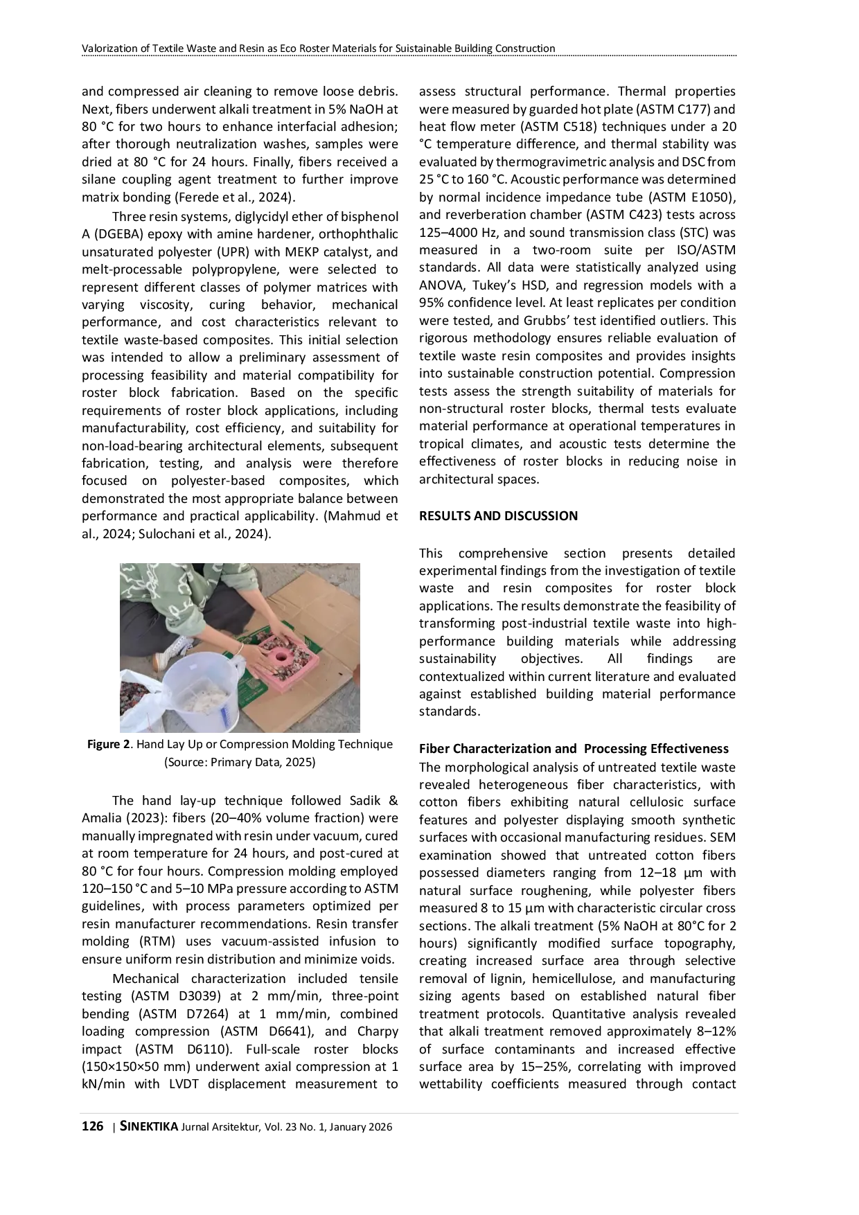 JURIS Valorization of Textile Waste and Resin as Eco Roster Materials for Sustainable Building Construction