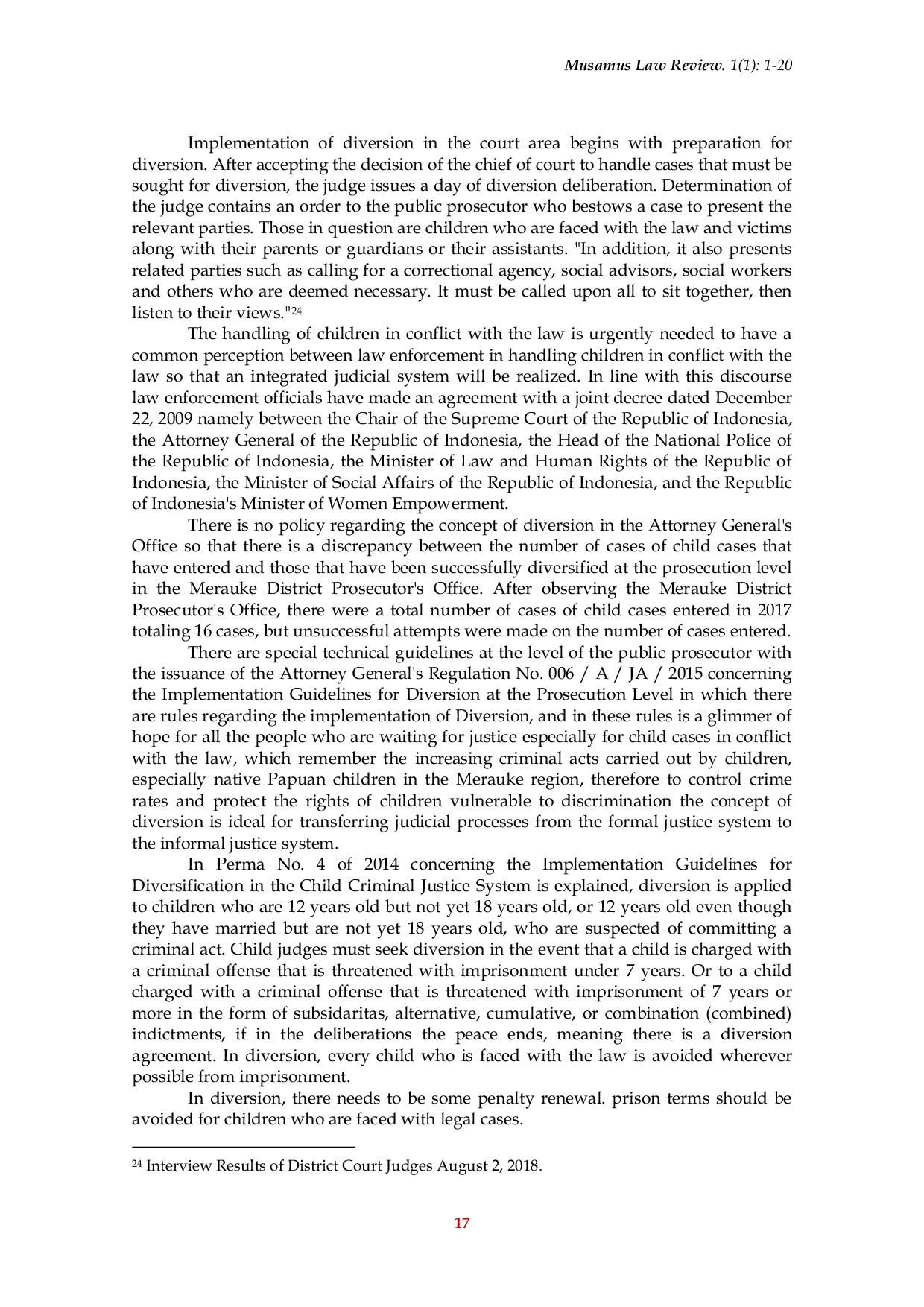 JURIS Protection of Papuan Native Children Conflicting with Law through a Restorative Justice Approach