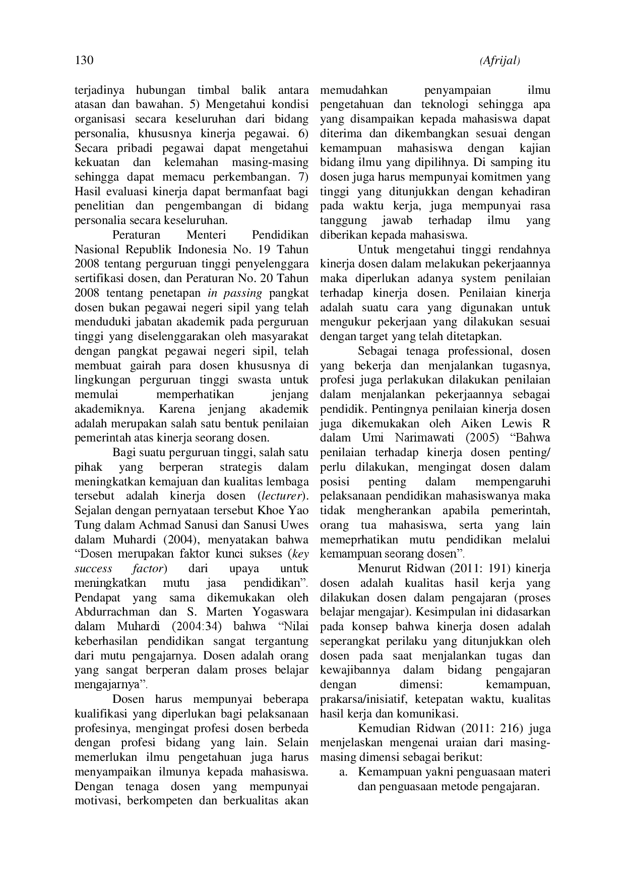 juris Pengaruh Budaya Organisasi terhadap Kinerja Dosen PTS di Provinsi Riau Program Studi Akuntansi Dan Manajemen