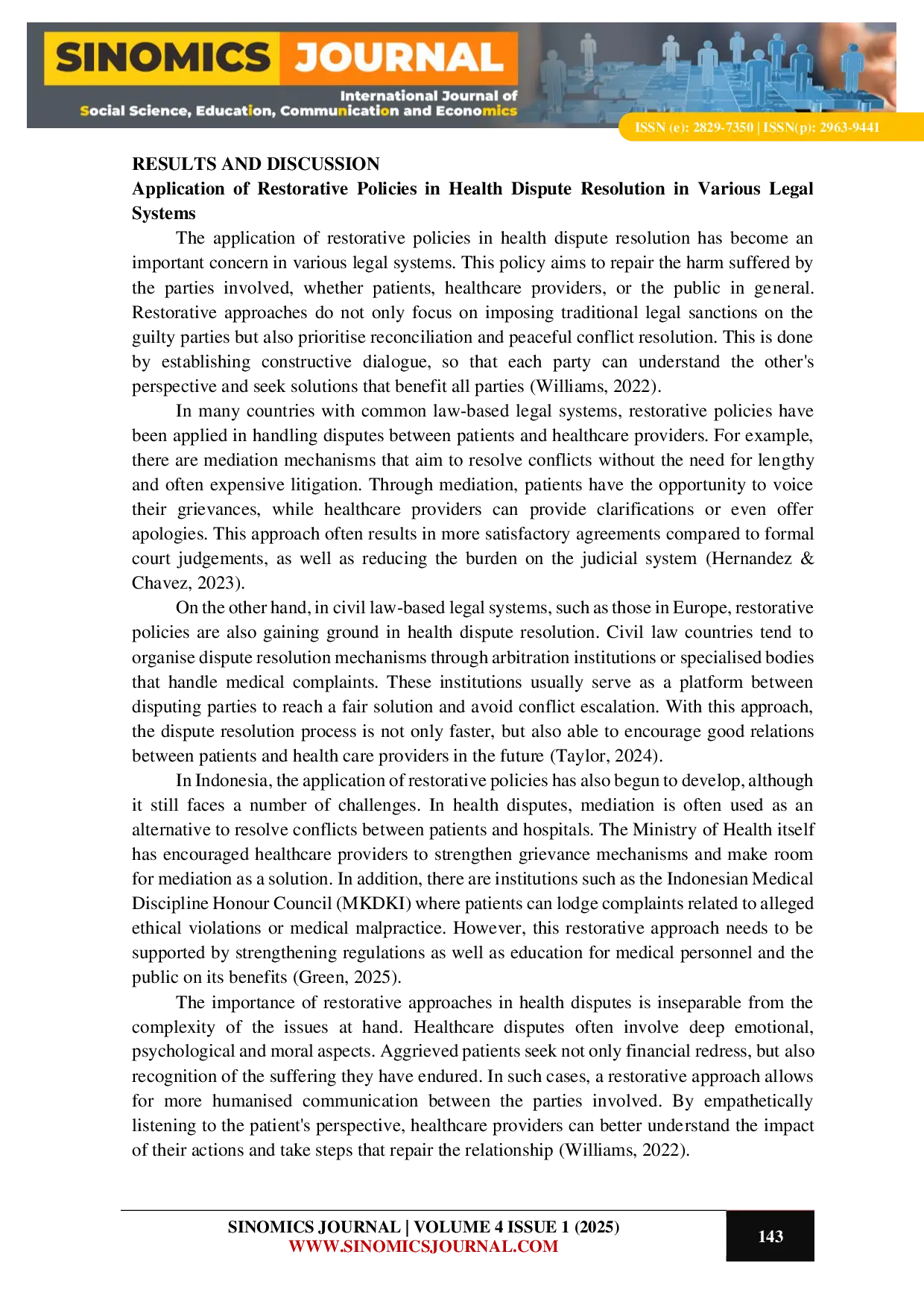 JURIS Restorative Policy Development in Health Dispute Resolution A Comparative Study