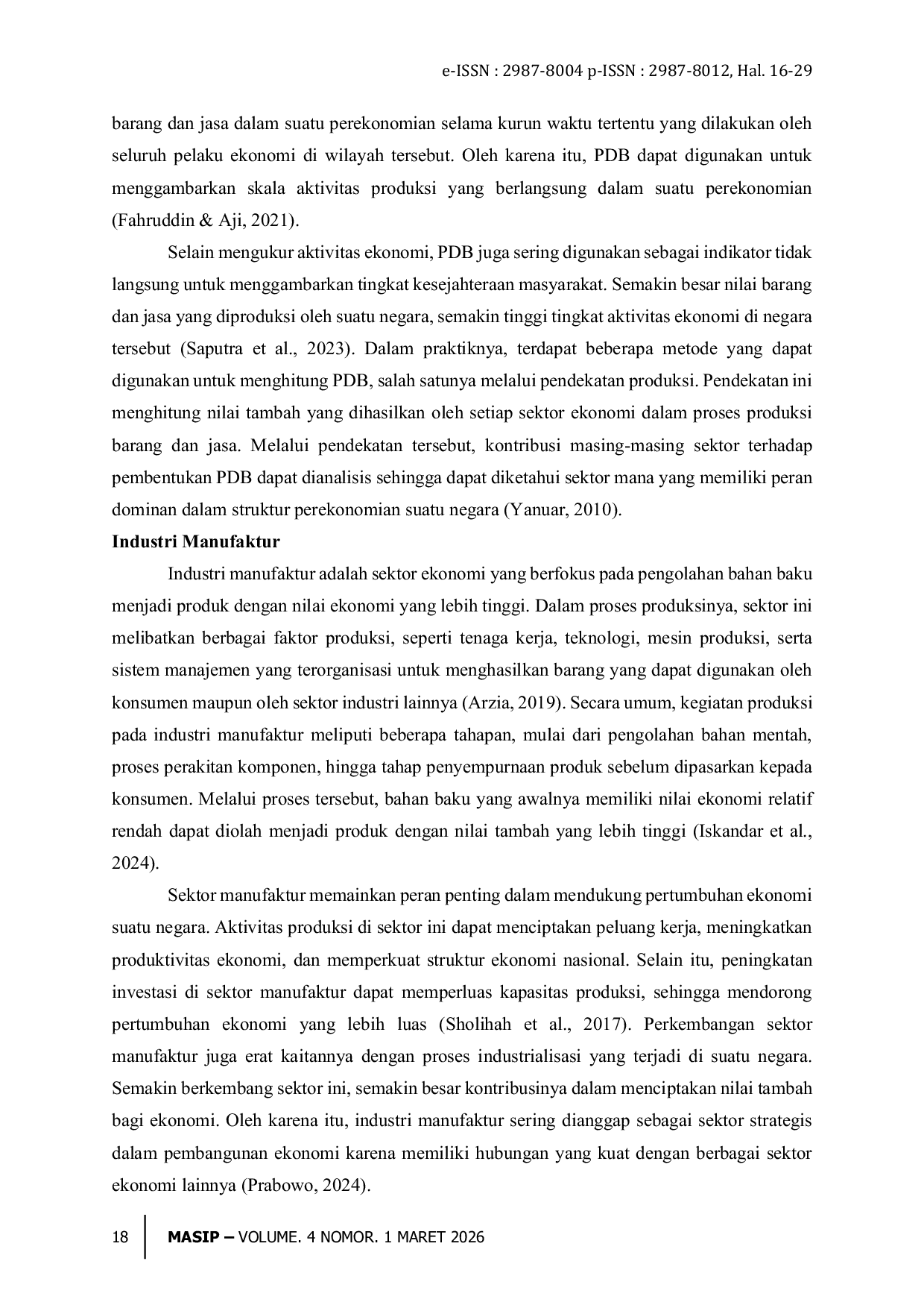 JURIS Analisis Kontribusi Industri Manufaktur Terhadap Produk Domestik Bruto PDB Indonesia Tahun 2020 2024