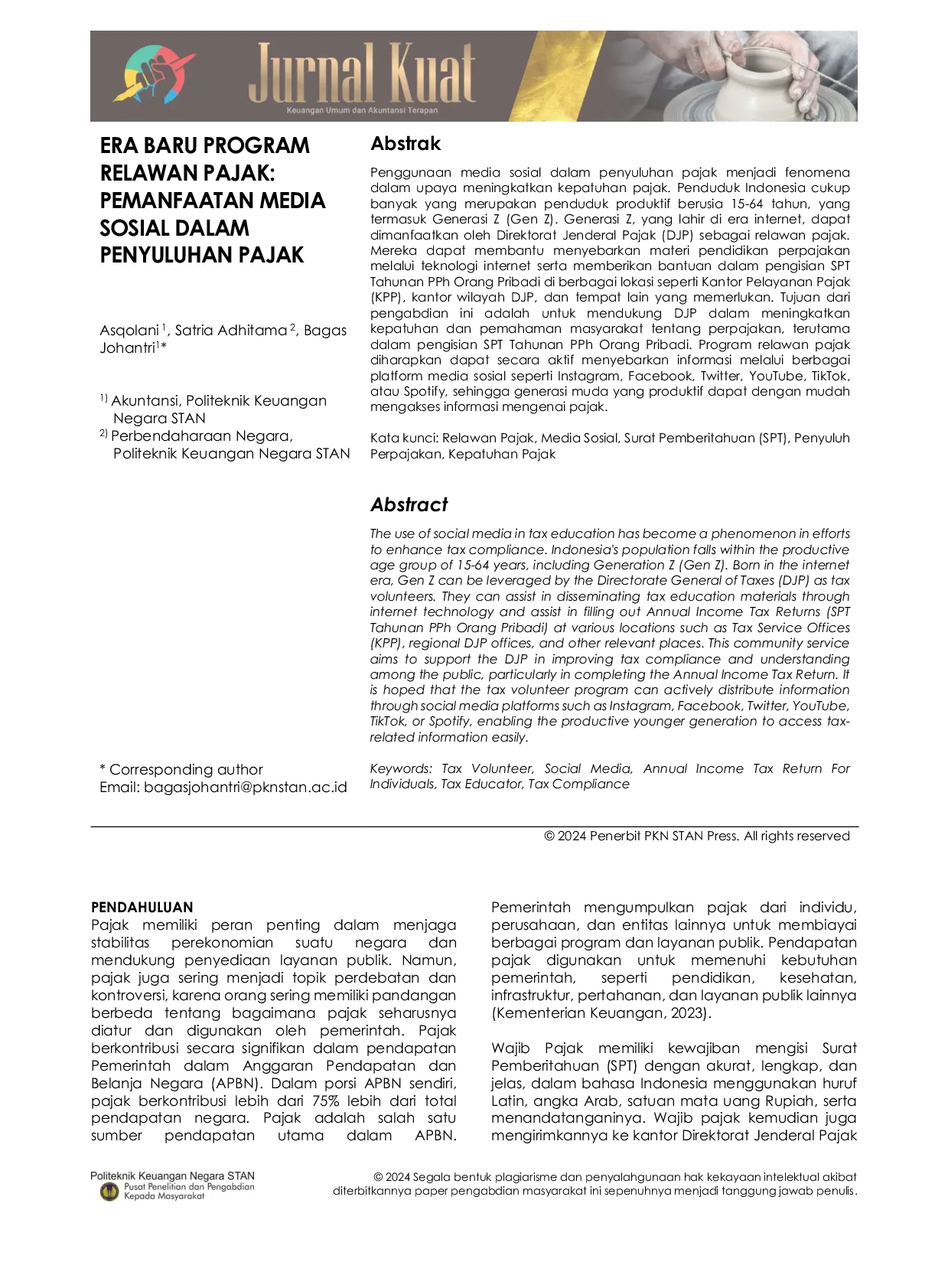 JURIS Era Baru Program Relawan Pajak Pemanfaatan Media Sosial dalam Penyuluhan Pajak