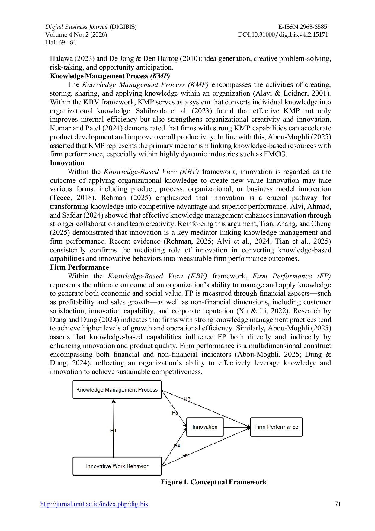 JURIS Knowledge Management and Innovative Behavior The Mediating Role of Innovation in FMCG Firms
