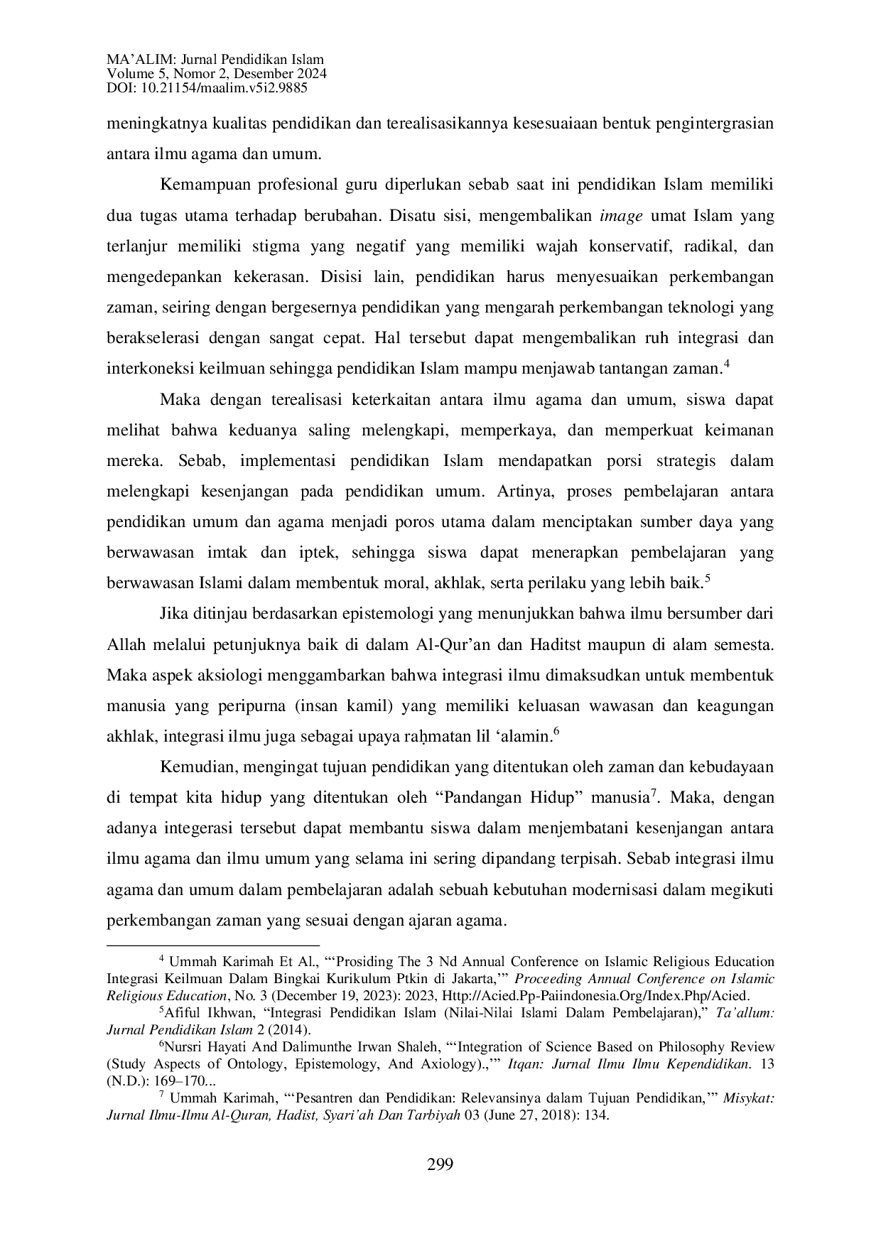 JURIS Integrasi Ilmu Agama dan Umum dalam Pembelajaran Al Qur an Hadits