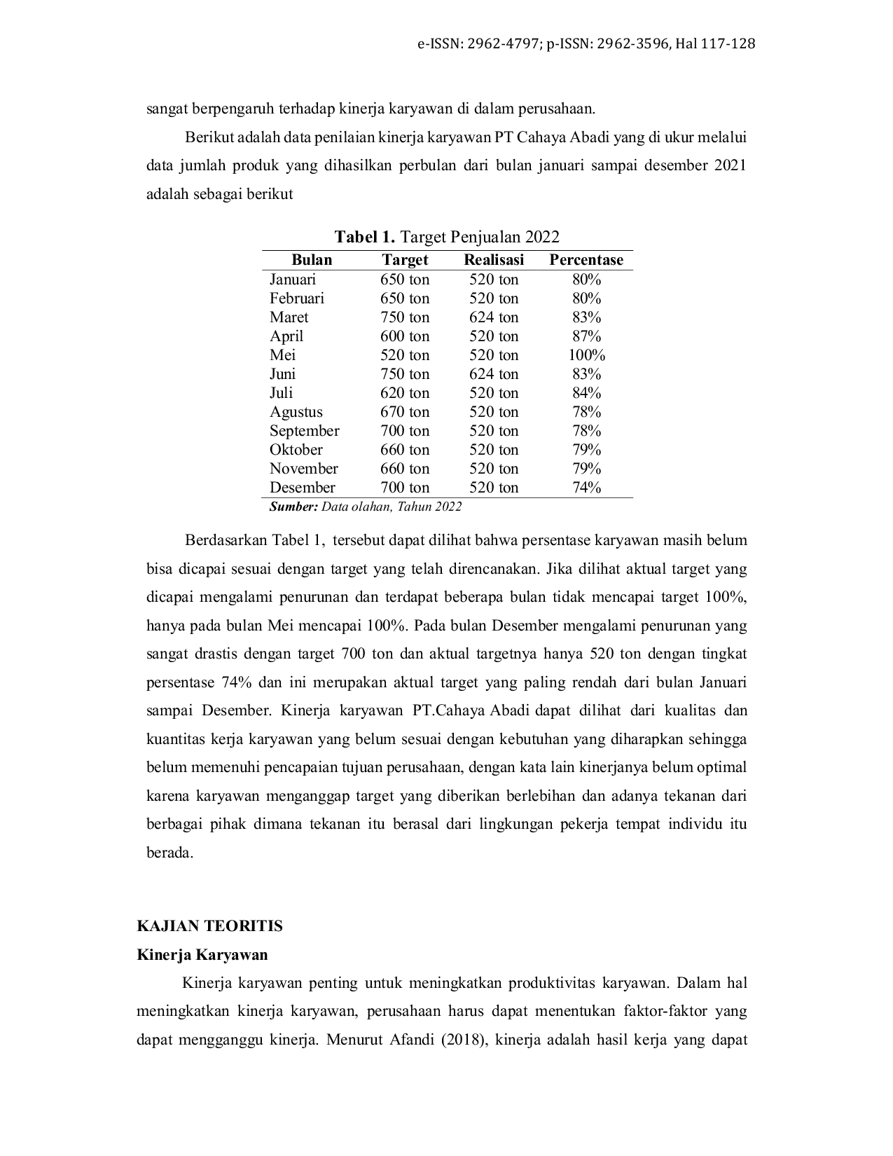 JURIS Pengaruh Lingkungan Kerja dan Stres Kerja Terhadap Kinerja Karyawan Pada PT Cahaya Abadi