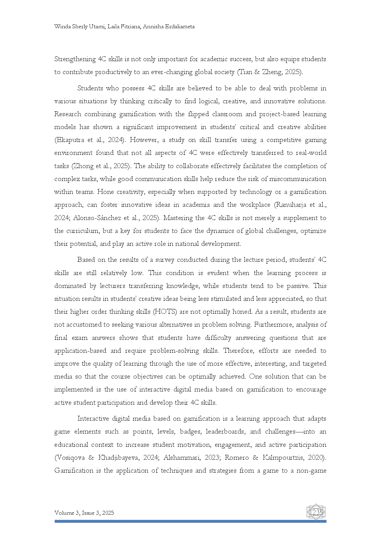 juris Action Research Optimizing Students 4C Skills through Gamification Based Interactive Digital Media