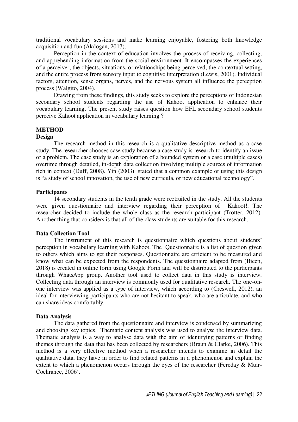 JURIS EFL Students Perception of Using Kahoot Application in Vocabulary Learning The Case of Secondary School in Indonesia