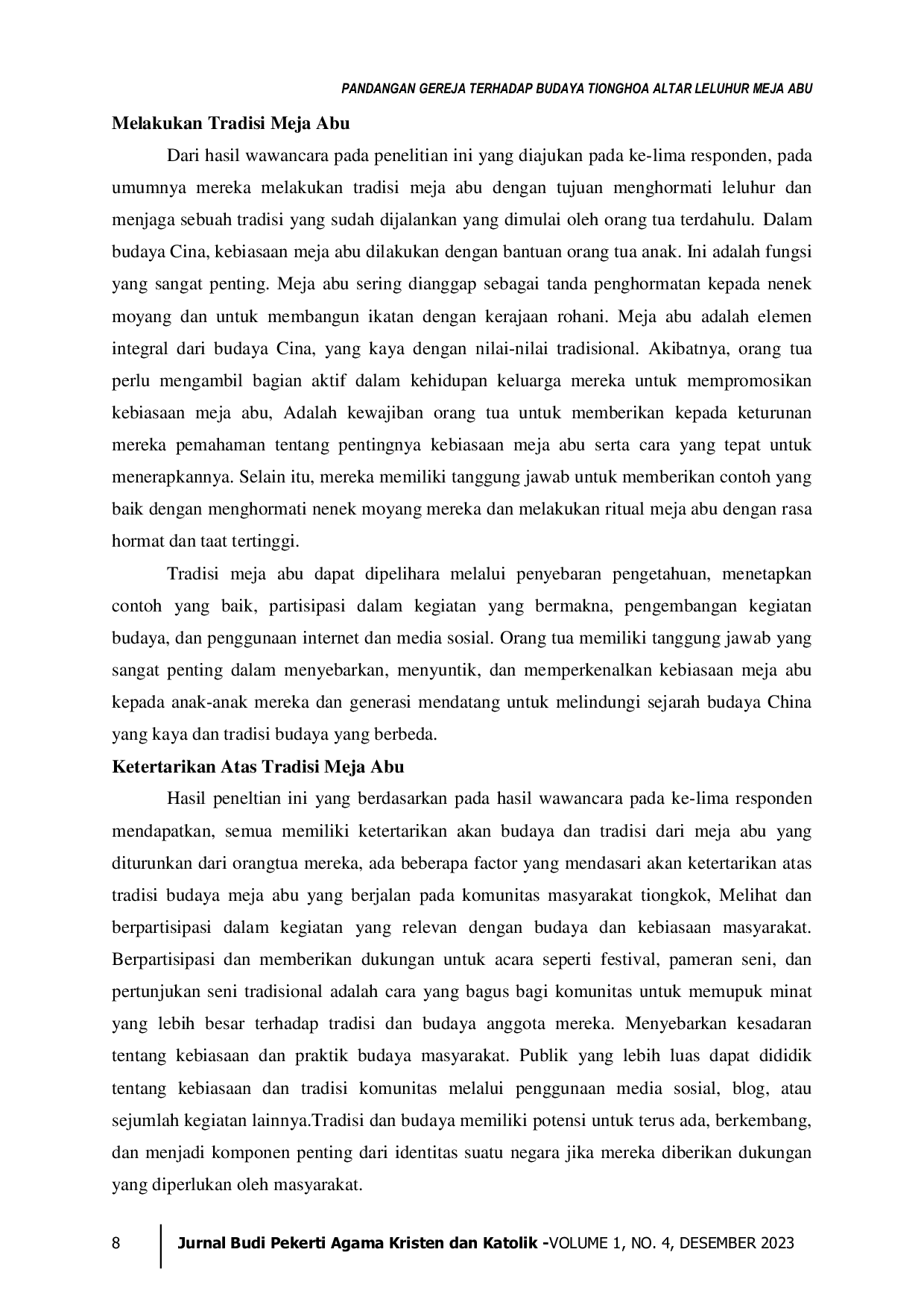 JURIS Pandangan Gereja Terhadap Budaya Tionghoa Altar Leluhur Meja Abu