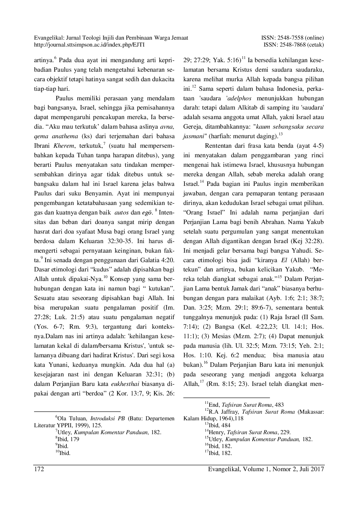 juris Kajian Konseptual Tentang Pemilihan Allah Dalam Roma 9