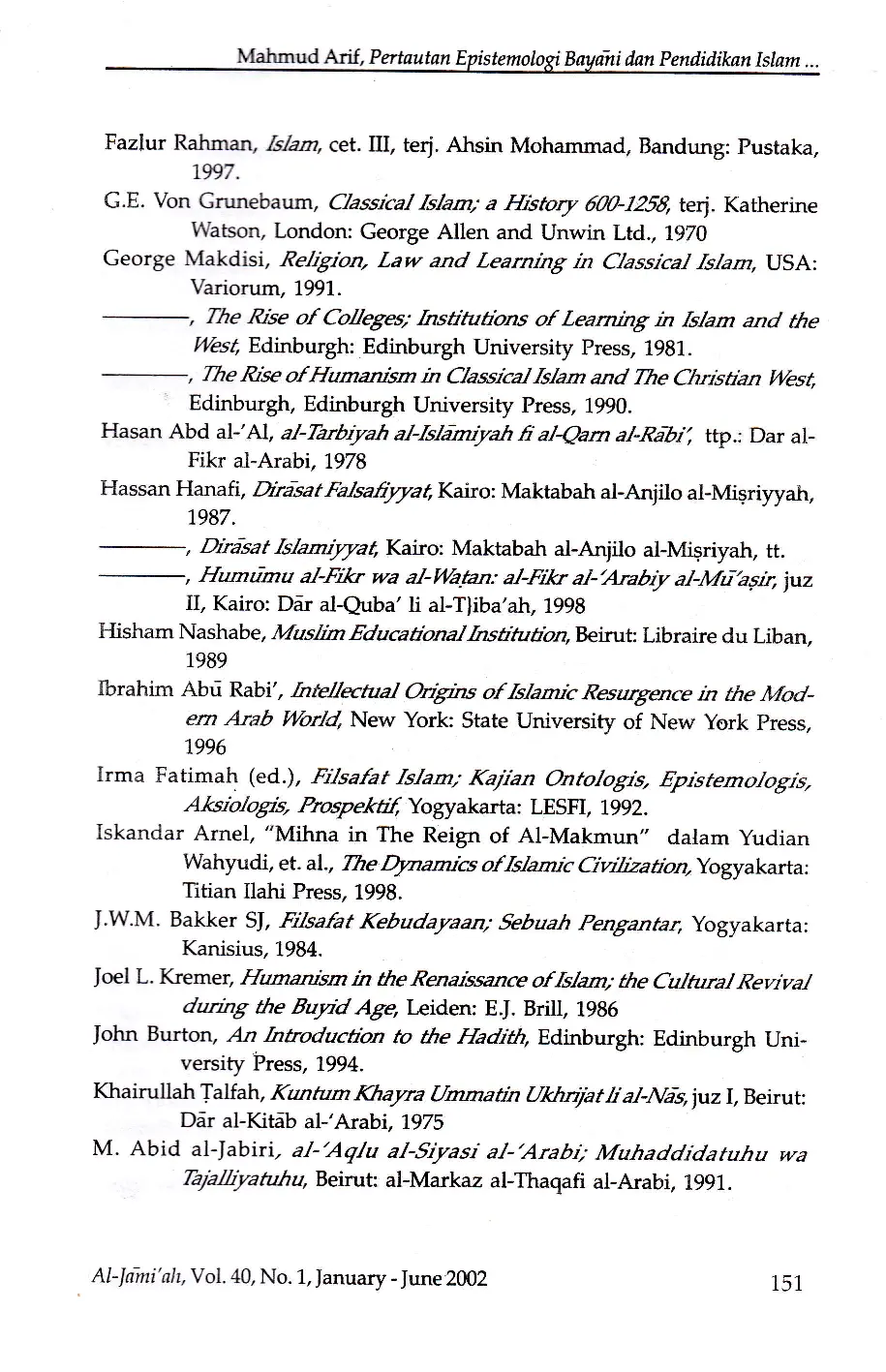 juris Pertautan Epistemologi Bayani dan Pendidikan Islam Masa Keemasan