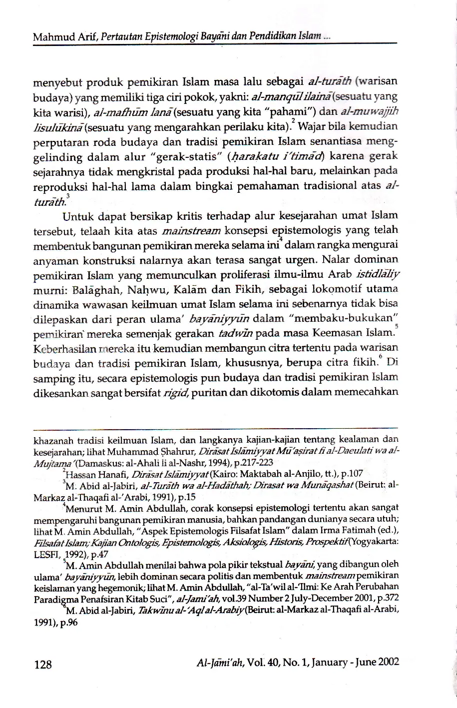 juris Pertautan Epistemologi Bayani dan Pendidikan Islam Masa Keemasan