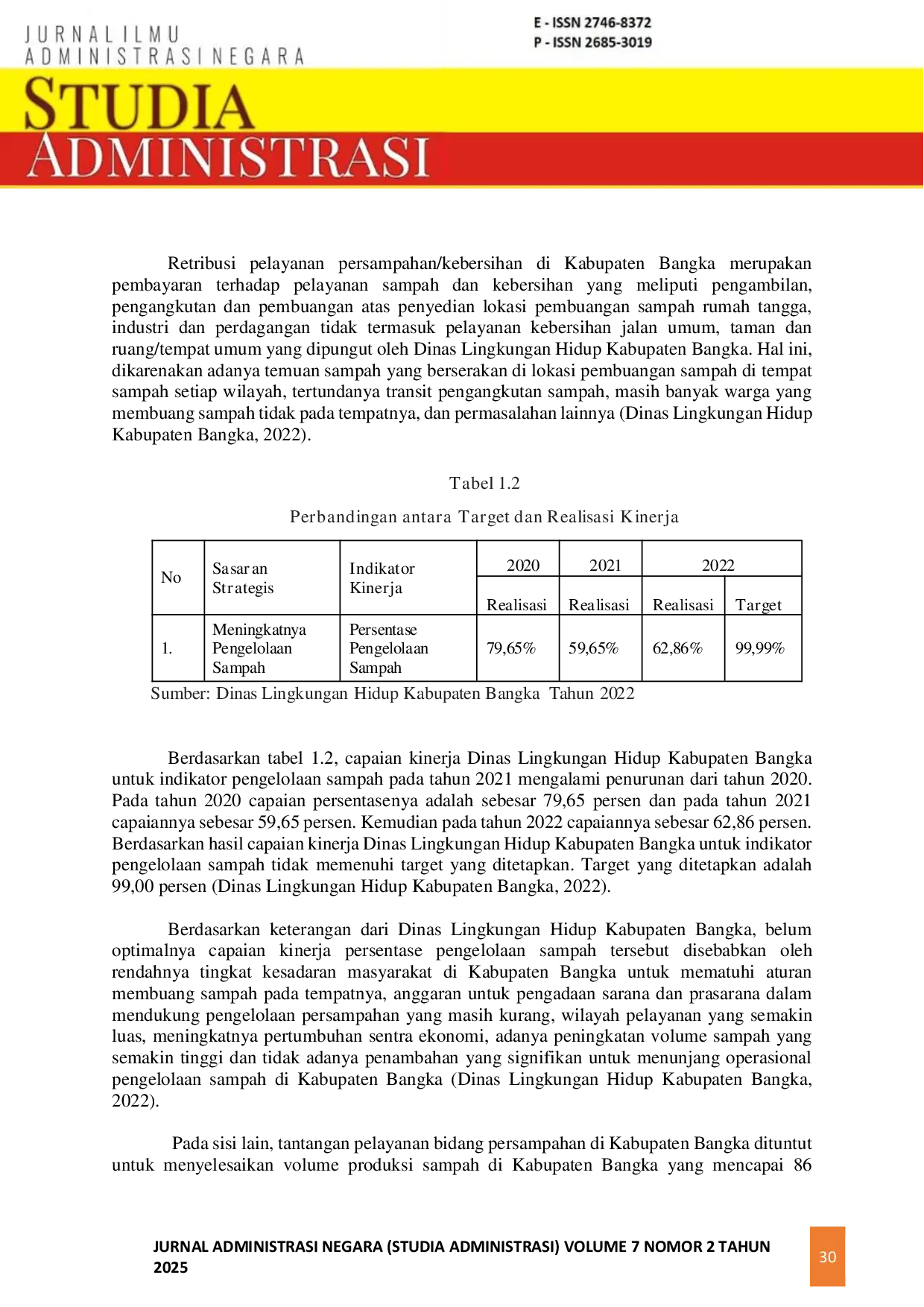 JURIS Analisis Efektivitas Pemungutan Retribusi Pelayanan Persampahan Kebersihan di Kota Sungailiat Kabupaten Bangka