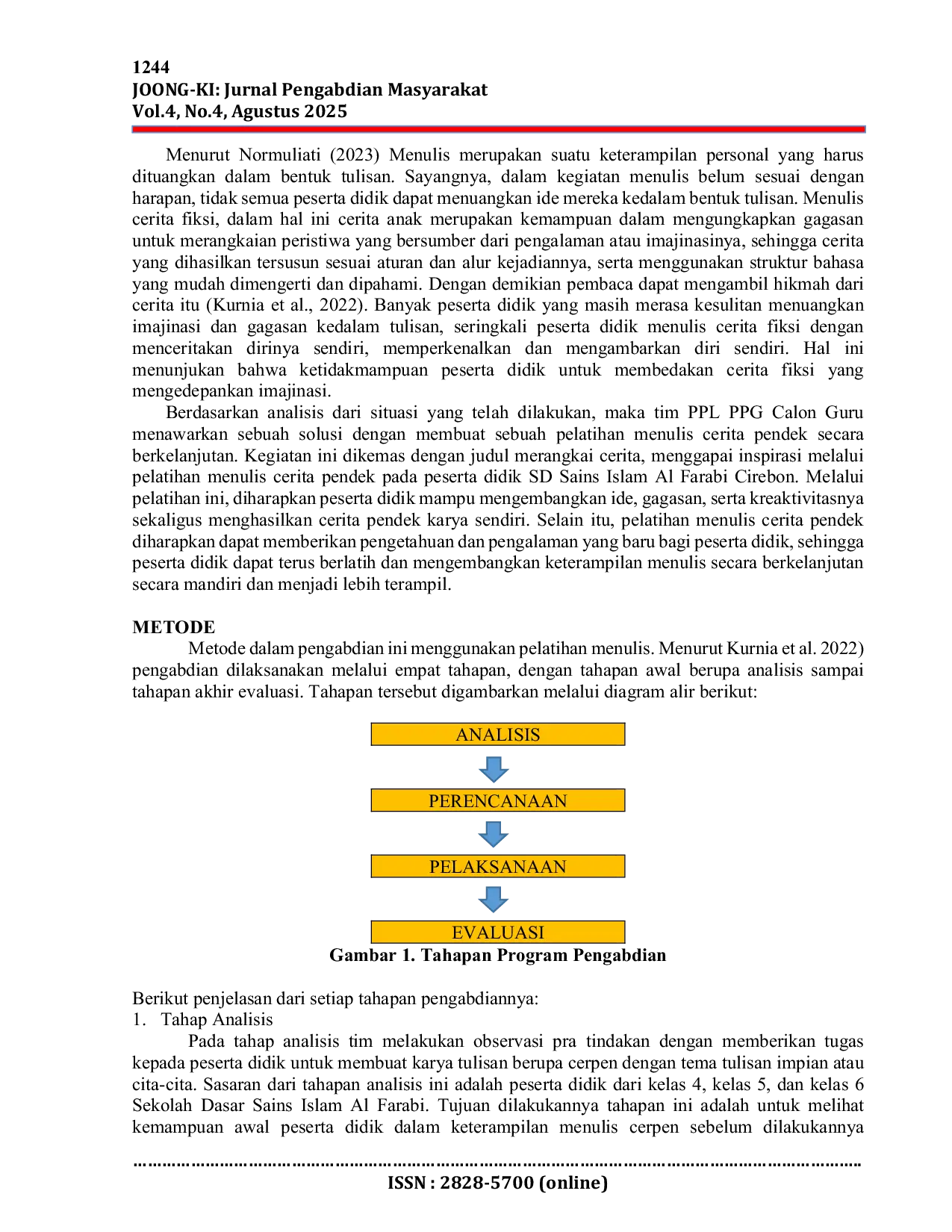 JURIS Program Pengembangan Literasi Pelatihan Menulis Cerita Pendek bagi Peserta Didik Sekolah Dasar