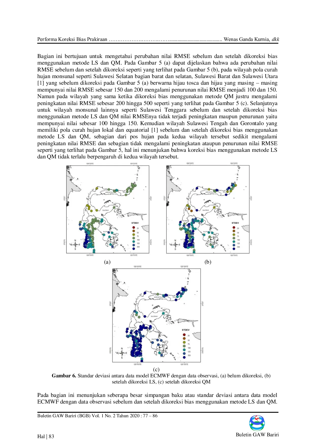 JURIS Performa Koreksi Bias Prakiraan Curah Hujan Model European Centre Medium Weather Forecast ECMWF di Sulawesi