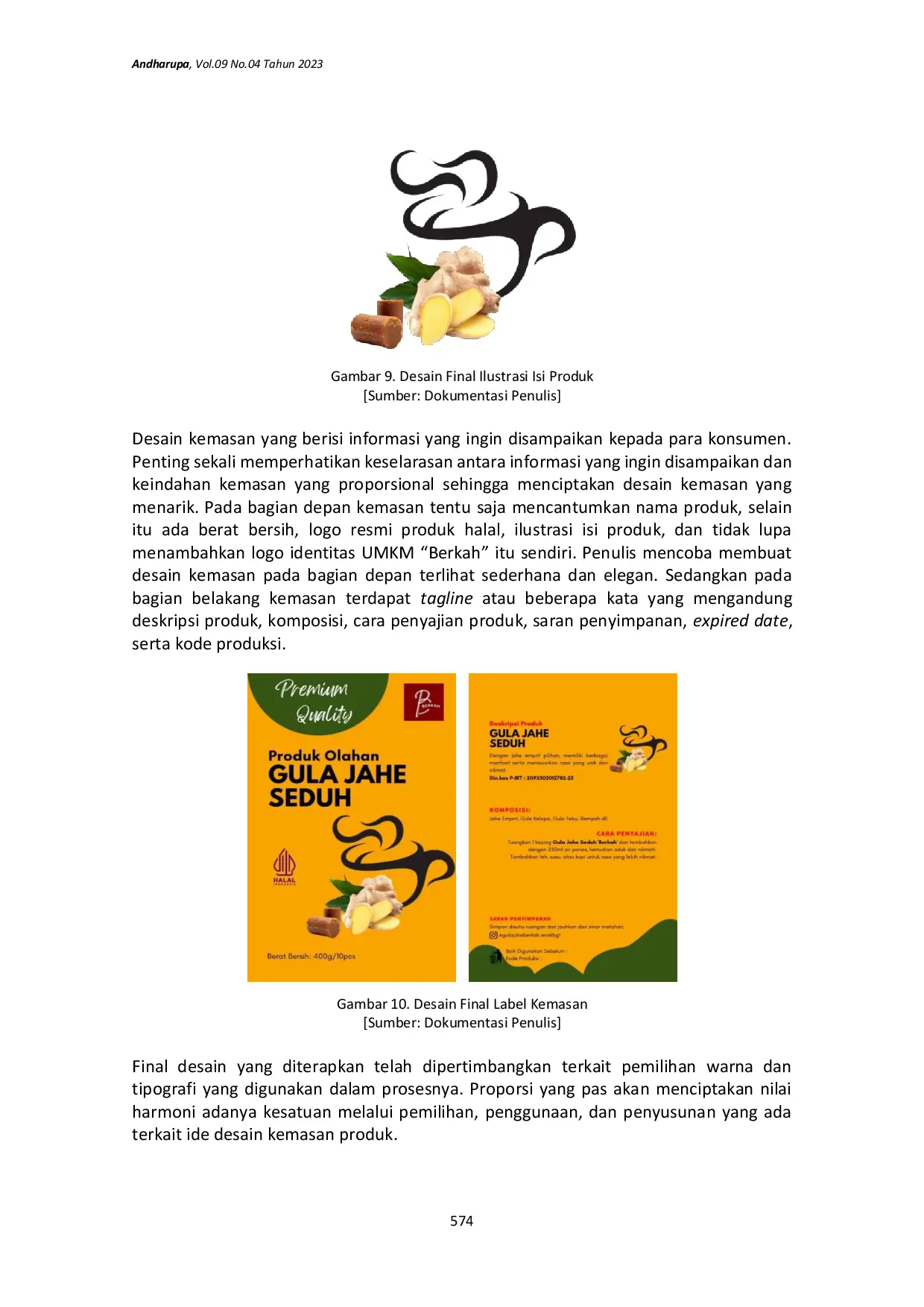 JURIS Visual Rebranding Desain Kemasan Produk Olahan Gula Jahe Seduh UMKM Berkah di Kabupaten Banyumas