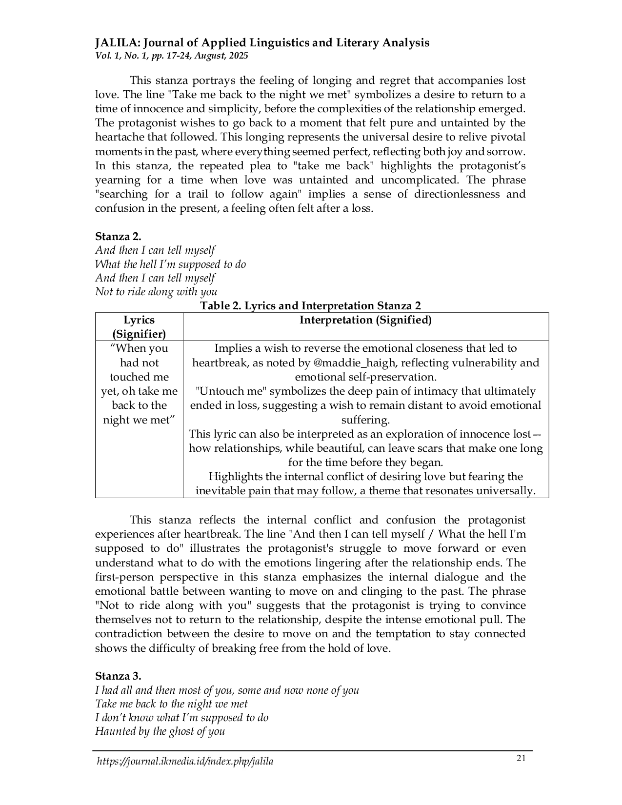 JURIS Unpacking The Night We Met How the Song Evokes Varied Emotional Responses from Listeners
