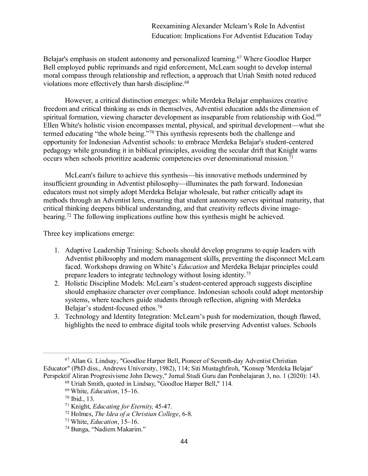 JURIS Reexamining Alexander Mclearn s Role In Adventist Education Implications For Adventist Education Today