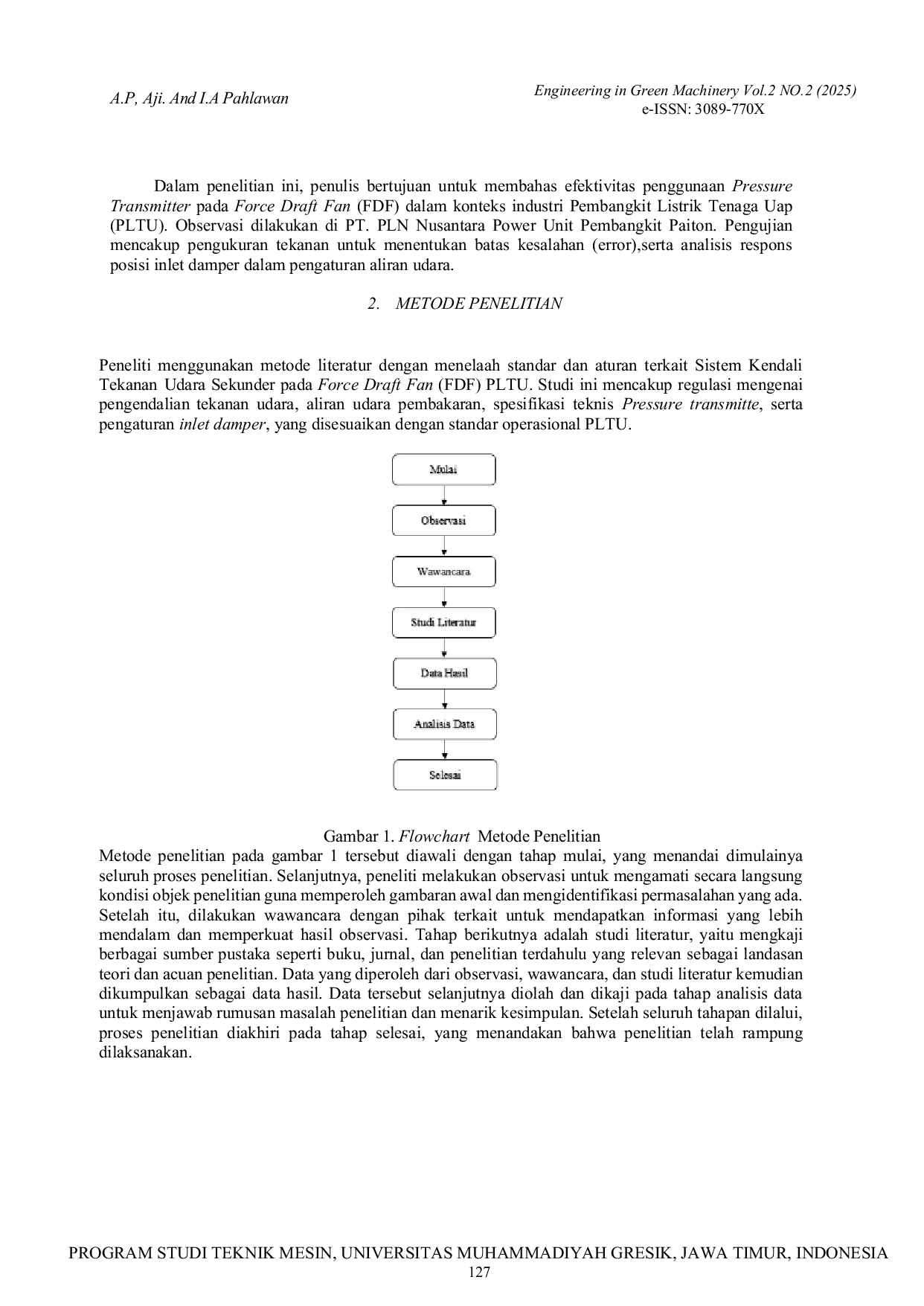 JURIS Sistem Kendali Tekanan Udara Sekunder Pada Forced Draft Fan Di Pltu Paiton