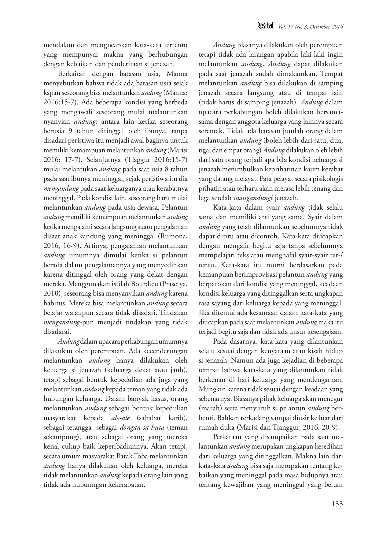 juris Mangandung dalam Perkabungan Masyarakat Batak Toba