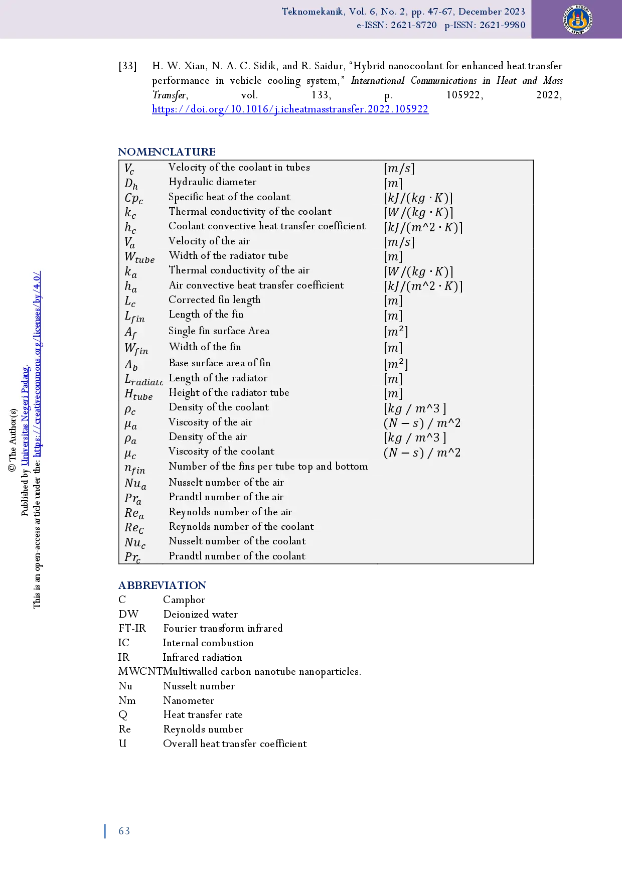juris Enhancing heat transfer performance of automotive car radiator using camphor nanoparticles experimental study with bibliometric analysis