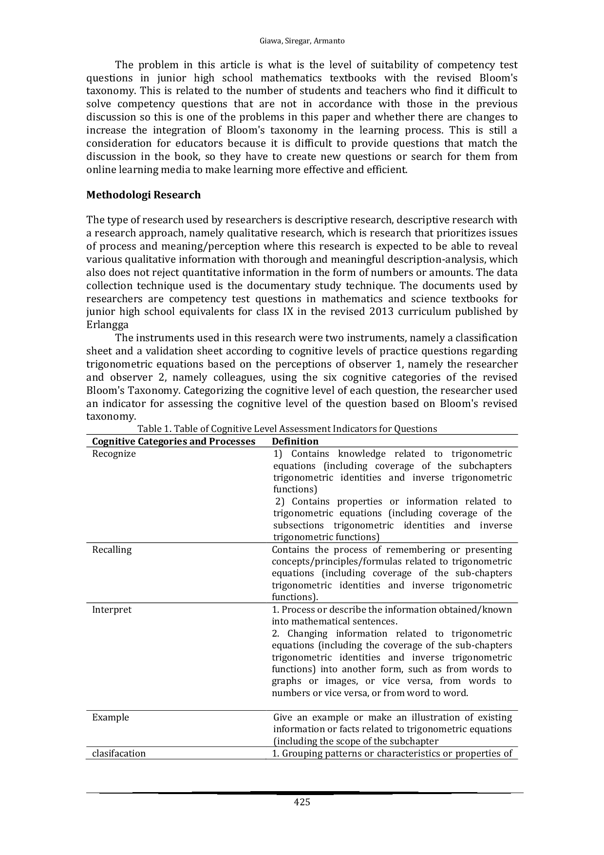 JURIS Analysis Of The Cognitive Level Of Competency Test Questions In Junior High School Mathematics Textbooks Based On The Revised Bloom Taxonomy