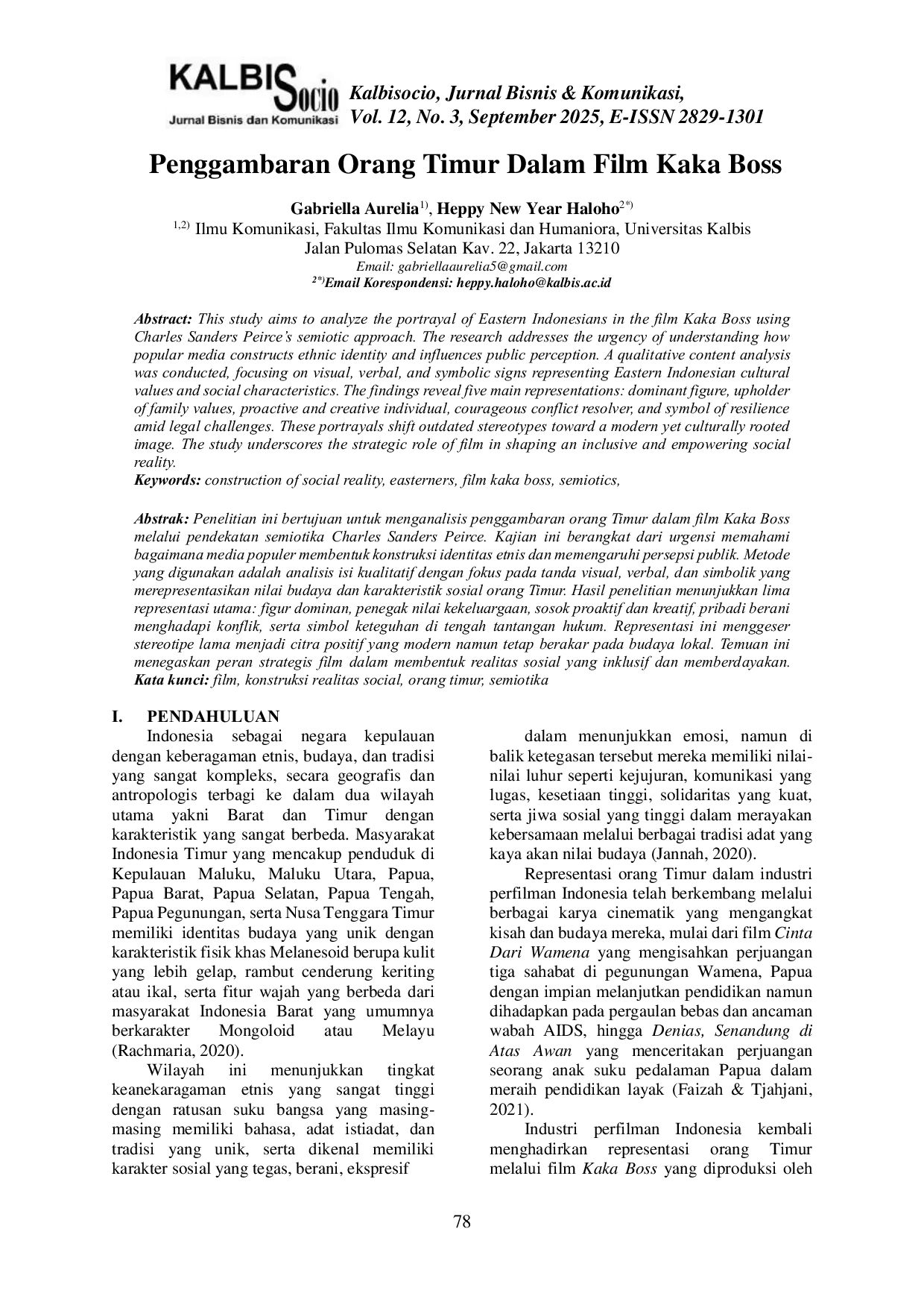 JURIS Penggambaran Orang Timur Dalam Film Kaka Boss