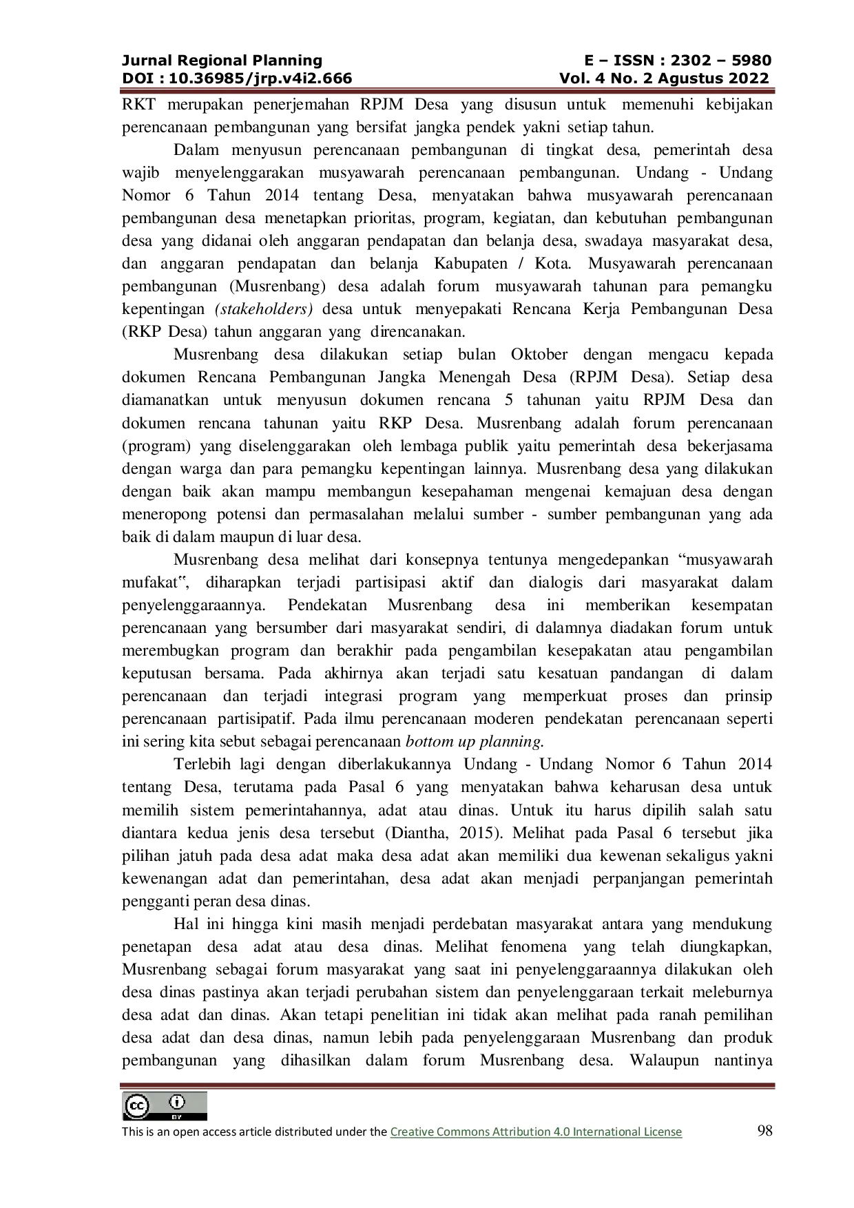 JURIS Implikasi Musyawarah Perencanaan Pembangunan Desa Terhadap Pembangunan Studi Kasus Di Desa Hutauruk Kecamatan Sipoholon Kabupaten Tapanuli Utara