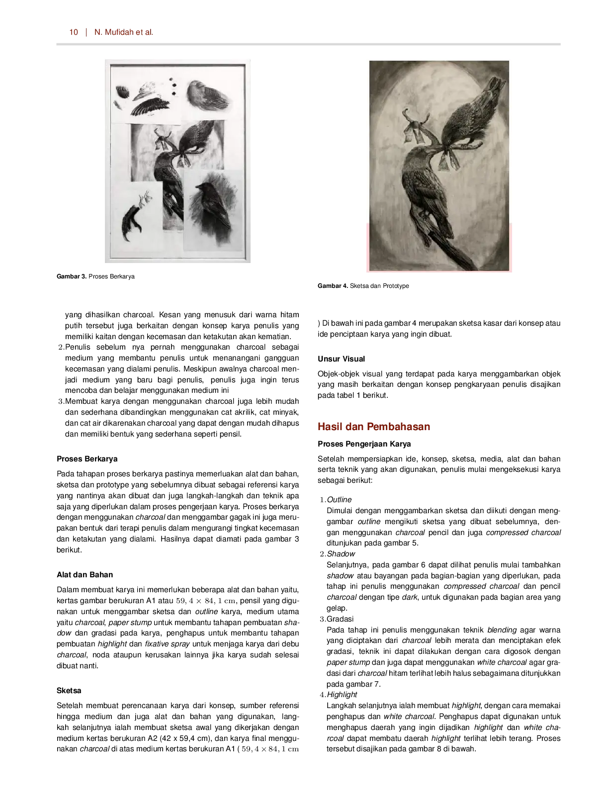 JURIS Gangguan Kecemasan dan Ketakutan akan Kematian sebagai Inspirasi Penciptaan Karya Drawing Charcoal