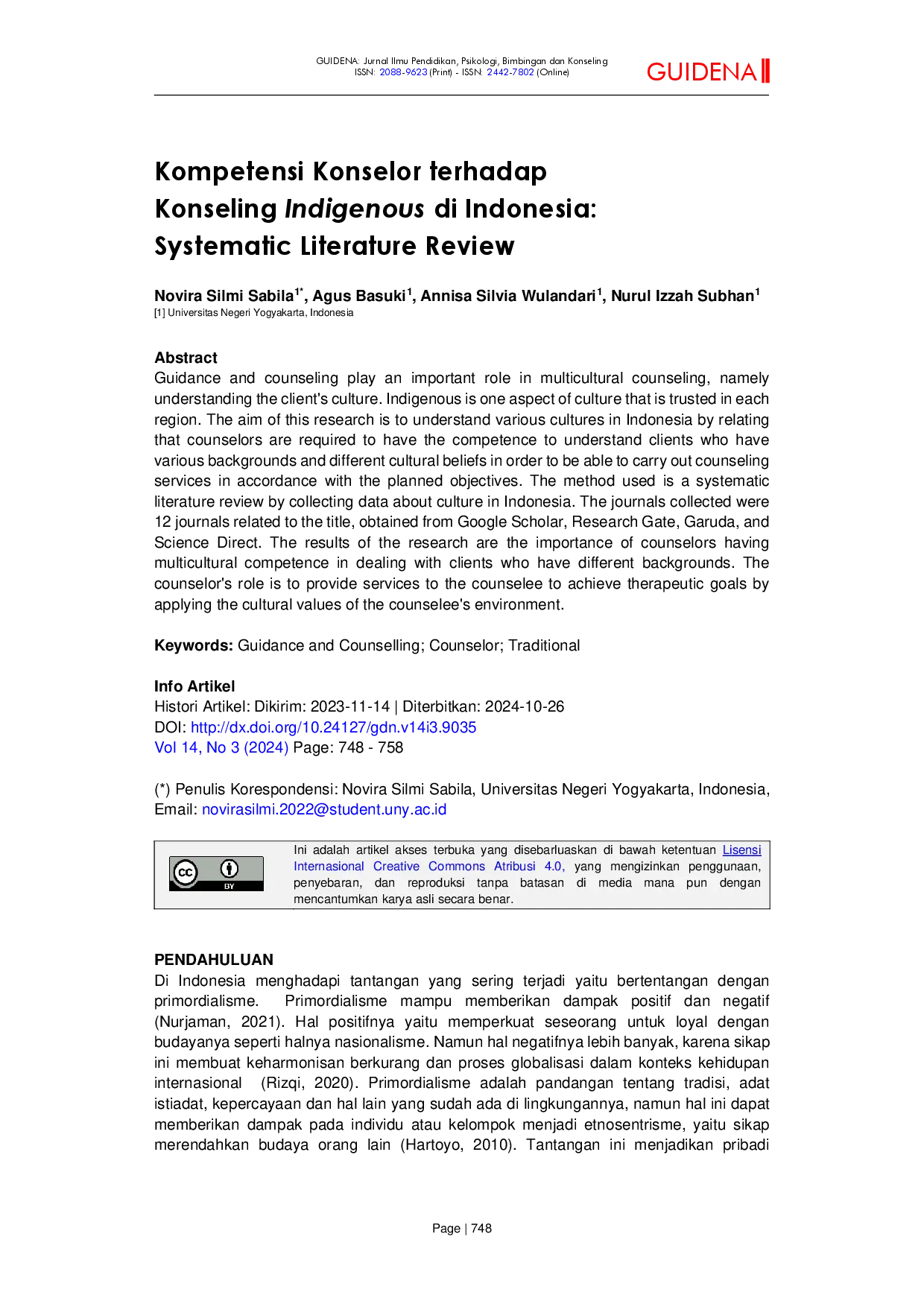 juris Kompetensi Konselor terhadap Konseling Indigenous di Indonesia Systematic Literature Review