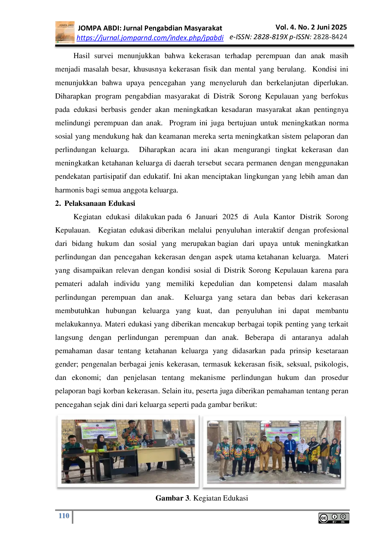 JURIS Mencegah Kekerasan Terhadap Perempuan dan Anak Melalui Edukasi Gender dan Ketahanan Keluarga Di Distrik Sorong Kepulauan