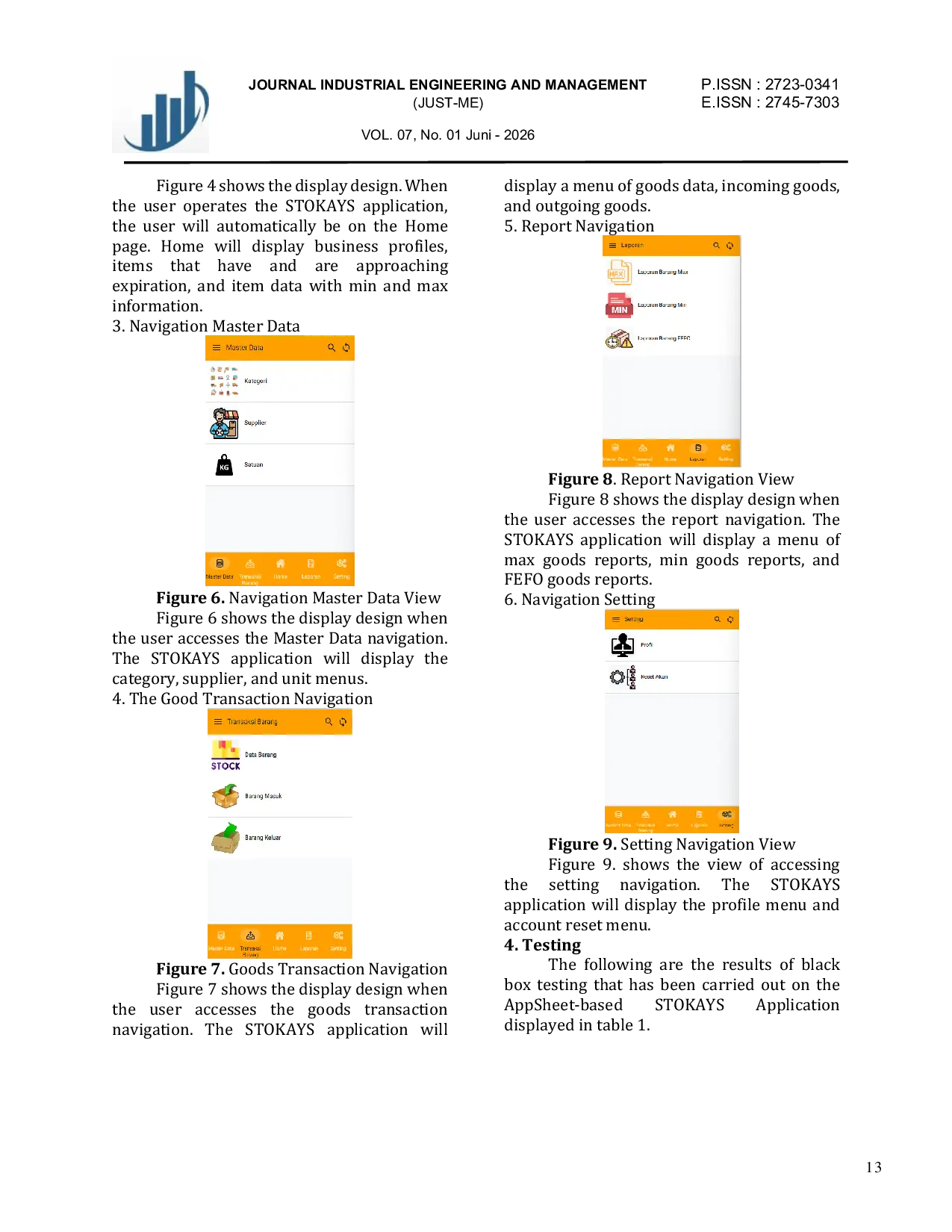 JURIS The STOKAYS Application Design for Inventory Recording and Control Based on Appsheet Utilizes Min Max and FEFO at FB Stores