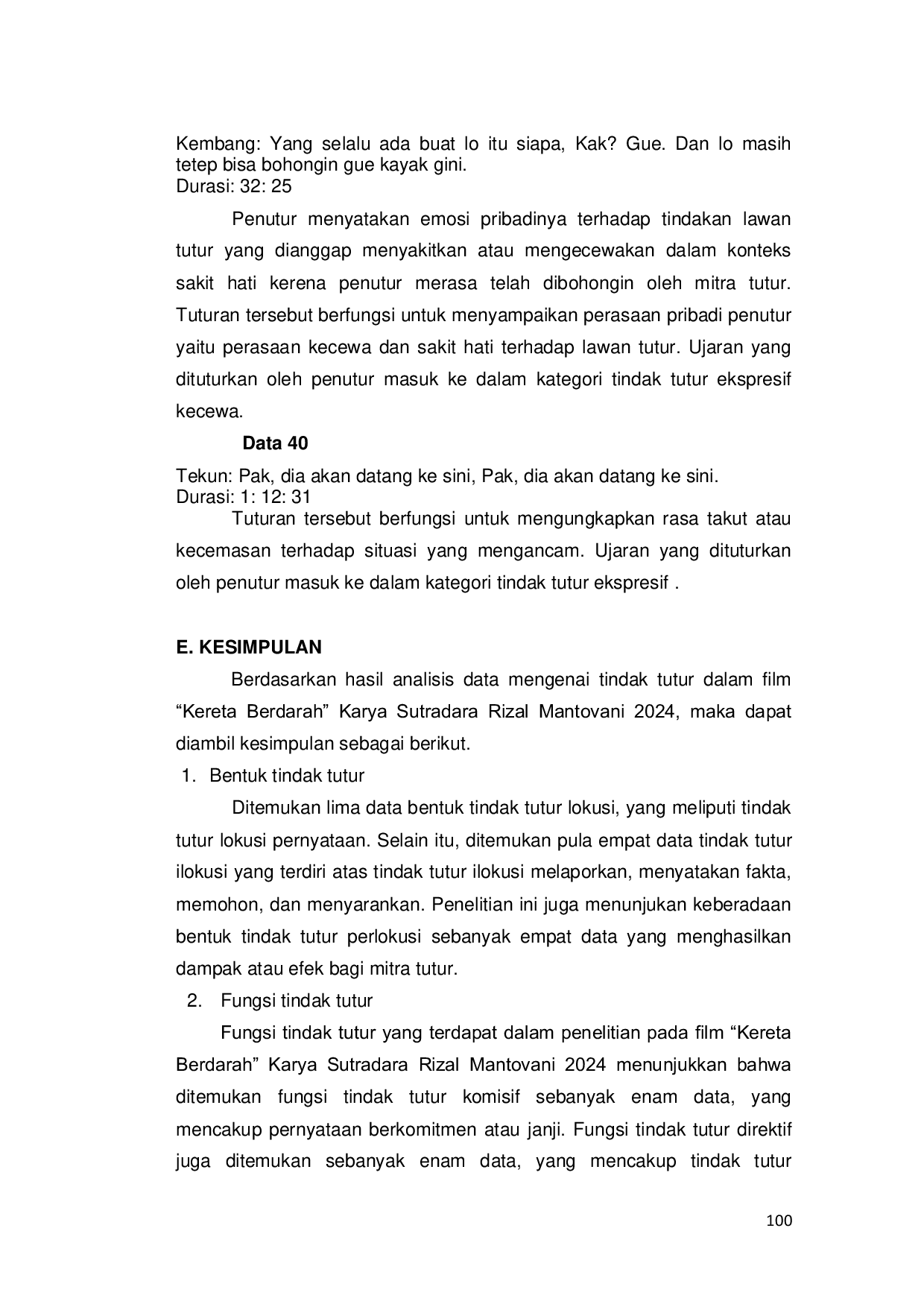 JURIS Analisis Tindak Tutur Dalam Film Kereta Berdarah Karya Sutradara Rizal Mantovani 2024