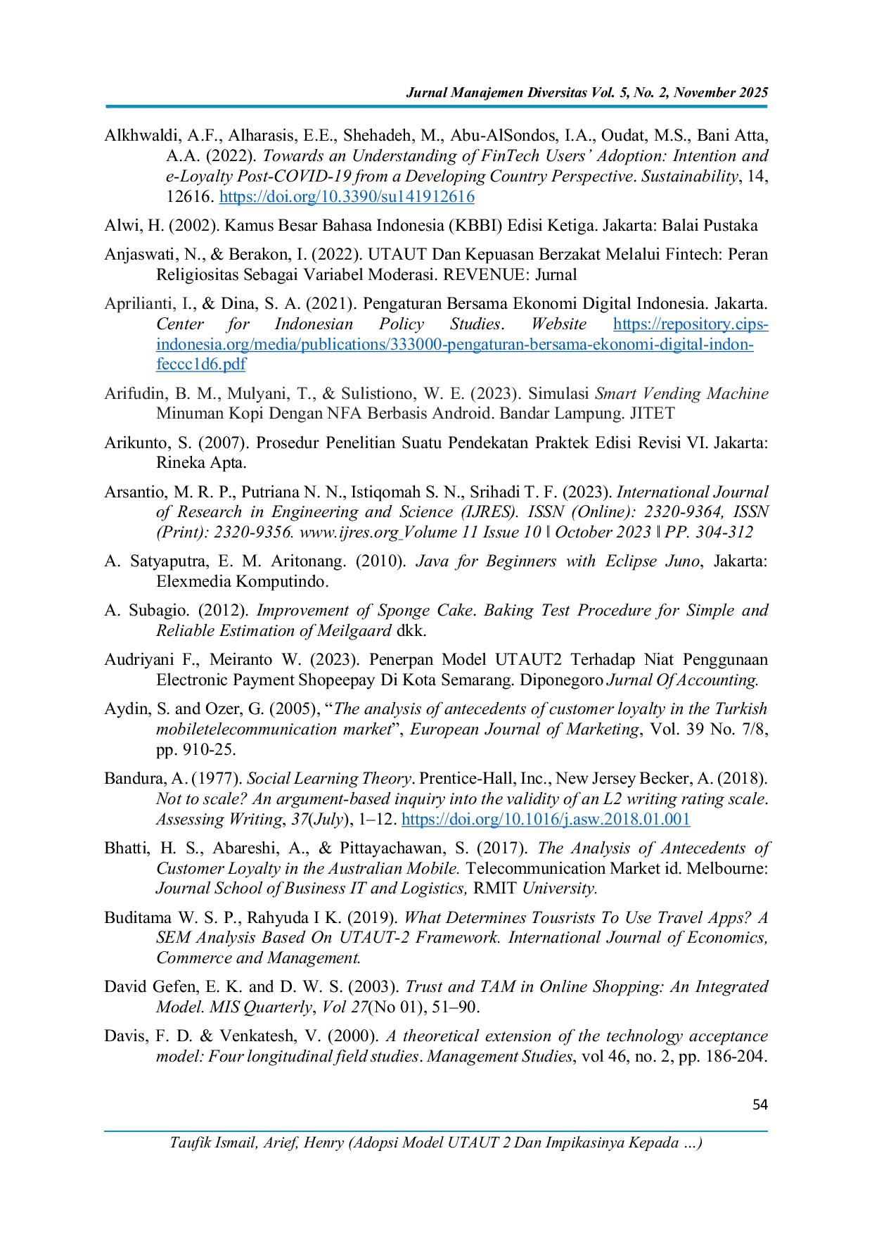 JURIS Adopsi Model Utaut2 Dan Implikasinya Kepada Loyalitas Pelanggan Melalui Platform Vending Machine Dan Aplikasi Mobile Tisi