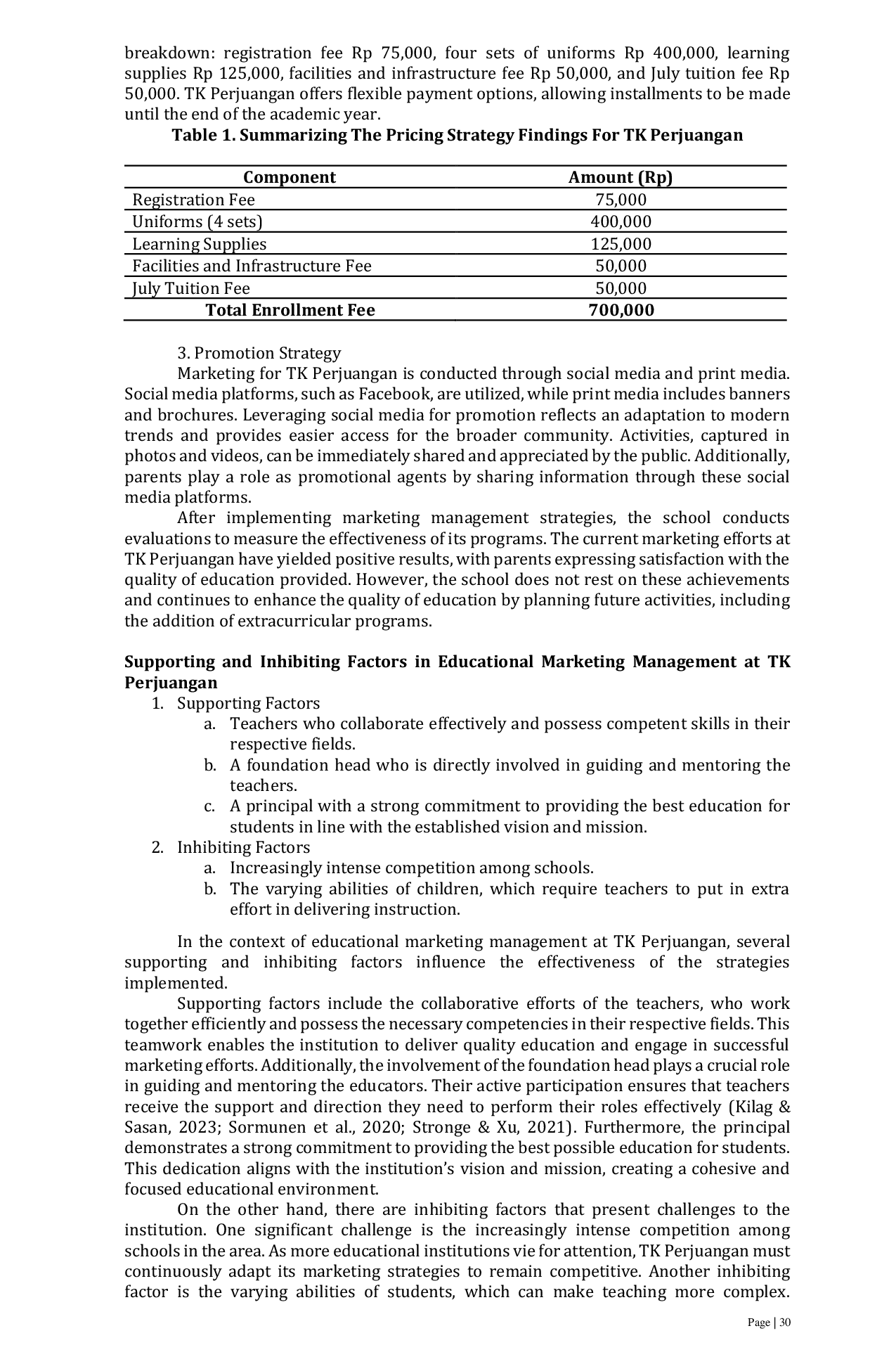 JURIS Strategic Marketing Management for Enhancing Educational Quality A Case Study of TK Perjuangan in Babakan Village