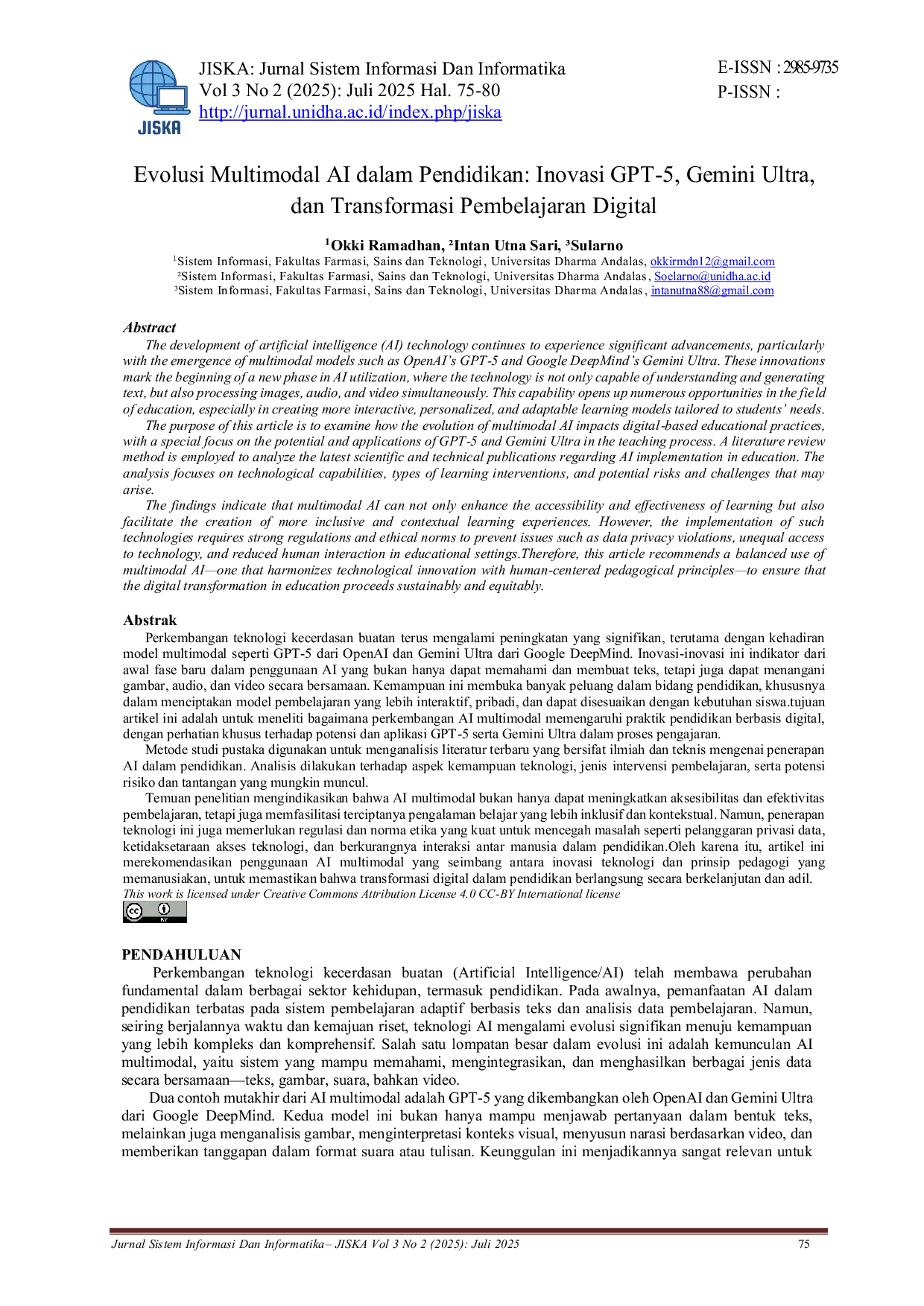 JURIS Evolusi Multimodal AI dalam Pendidikan Inovasi GPT 5 Gemini Ultra dan Transformasi Pembelajaran Digital