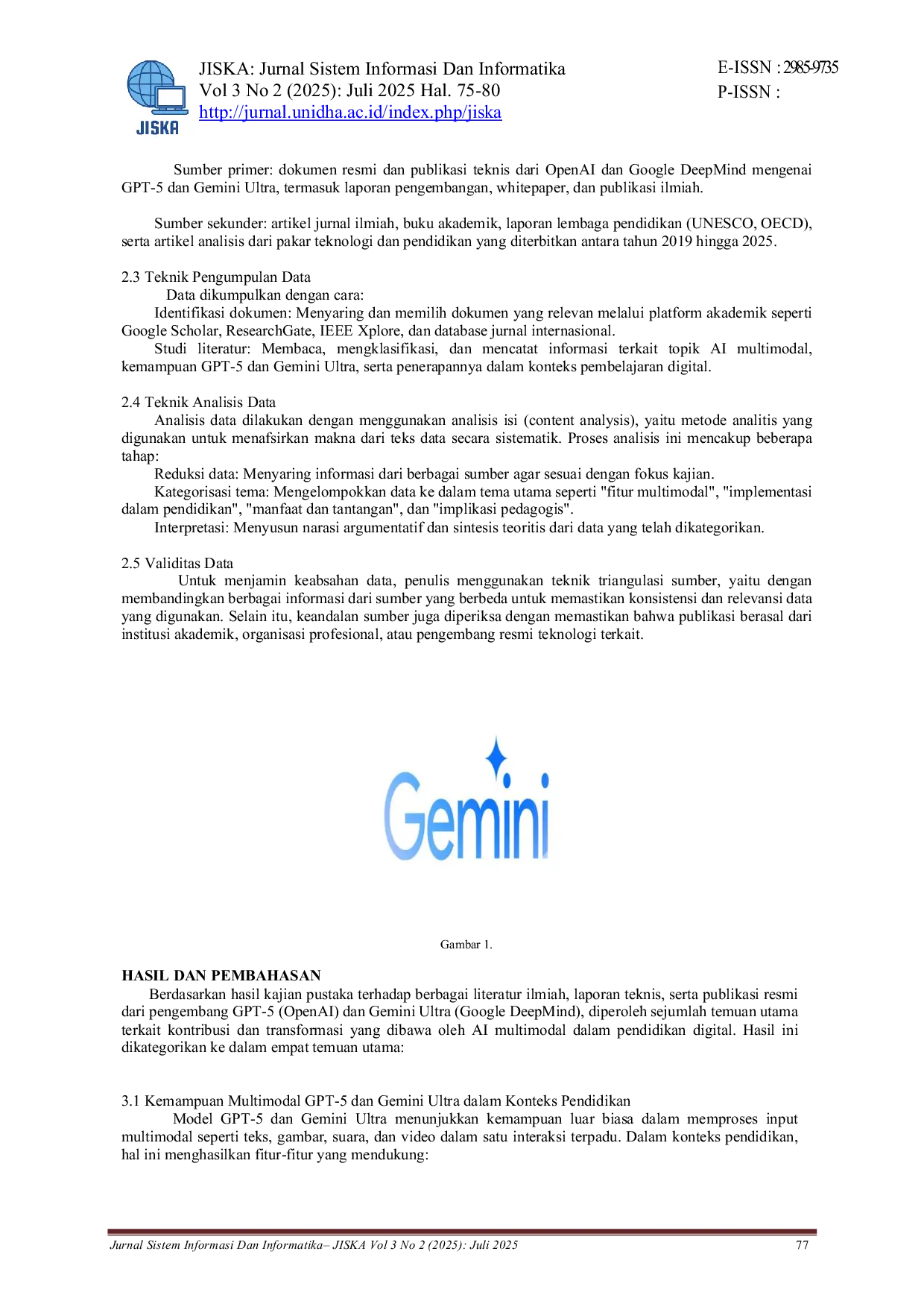 JURIS Evolusi Multimodal AI dalam Pendidikan Inovasi GPT 5 Gemini Ultra dan Transformasi Pembelajaran Digital