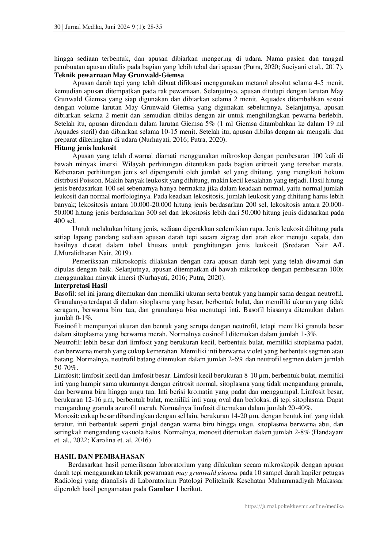 JURIS Analisis Paparan Radiasi Terhadap Gambaran Hitung Jenis Leukosit Pada Radiografer