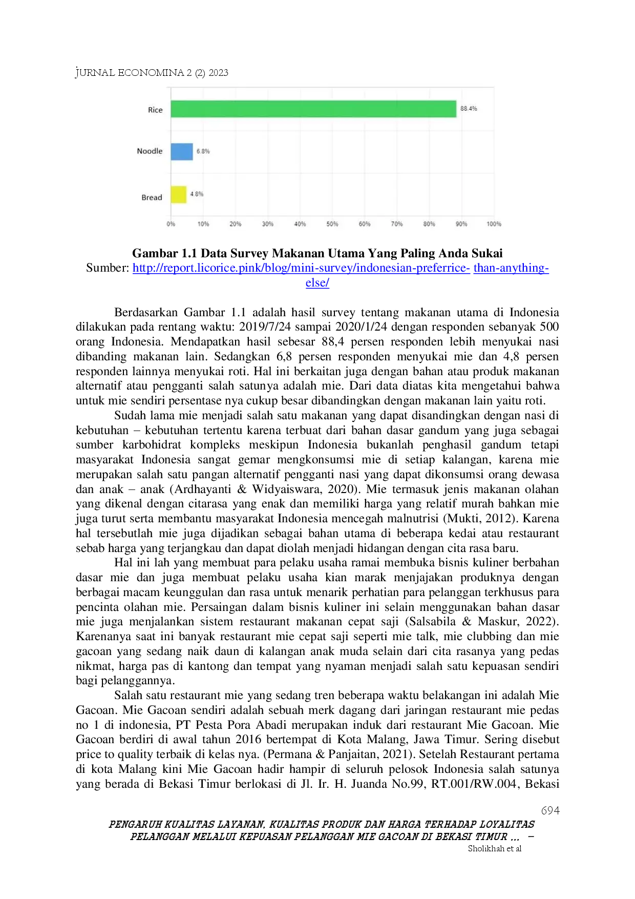 juris Pengaruh Kualitas Layanan Kualitas Produk dan Harga Terhadap Loyalitas Pelanggan Melalui Kepuasan Pelanggan Mie Gacoan di Bekasi Timur