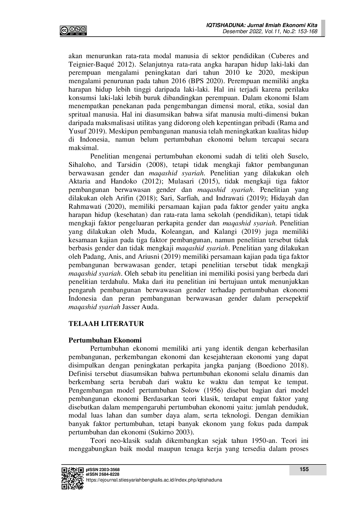 juris Pembangunan Berwawasan Gender Dalam Pertumbuhan Ekonomi Indonesia Dan Perspektif Maqashid Syariah Jasser Auda
