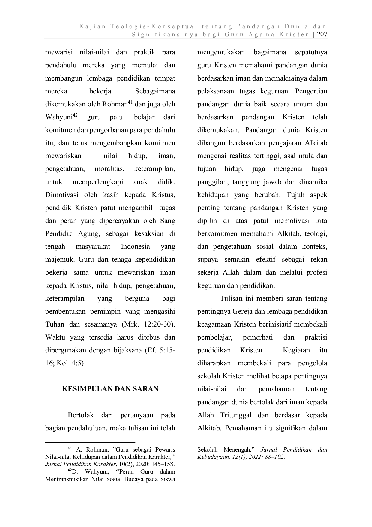 JURIS Kajian Teologis Konseptual tentang Pandangan Dunia dan Signifikansinya bagi Guru Kristen