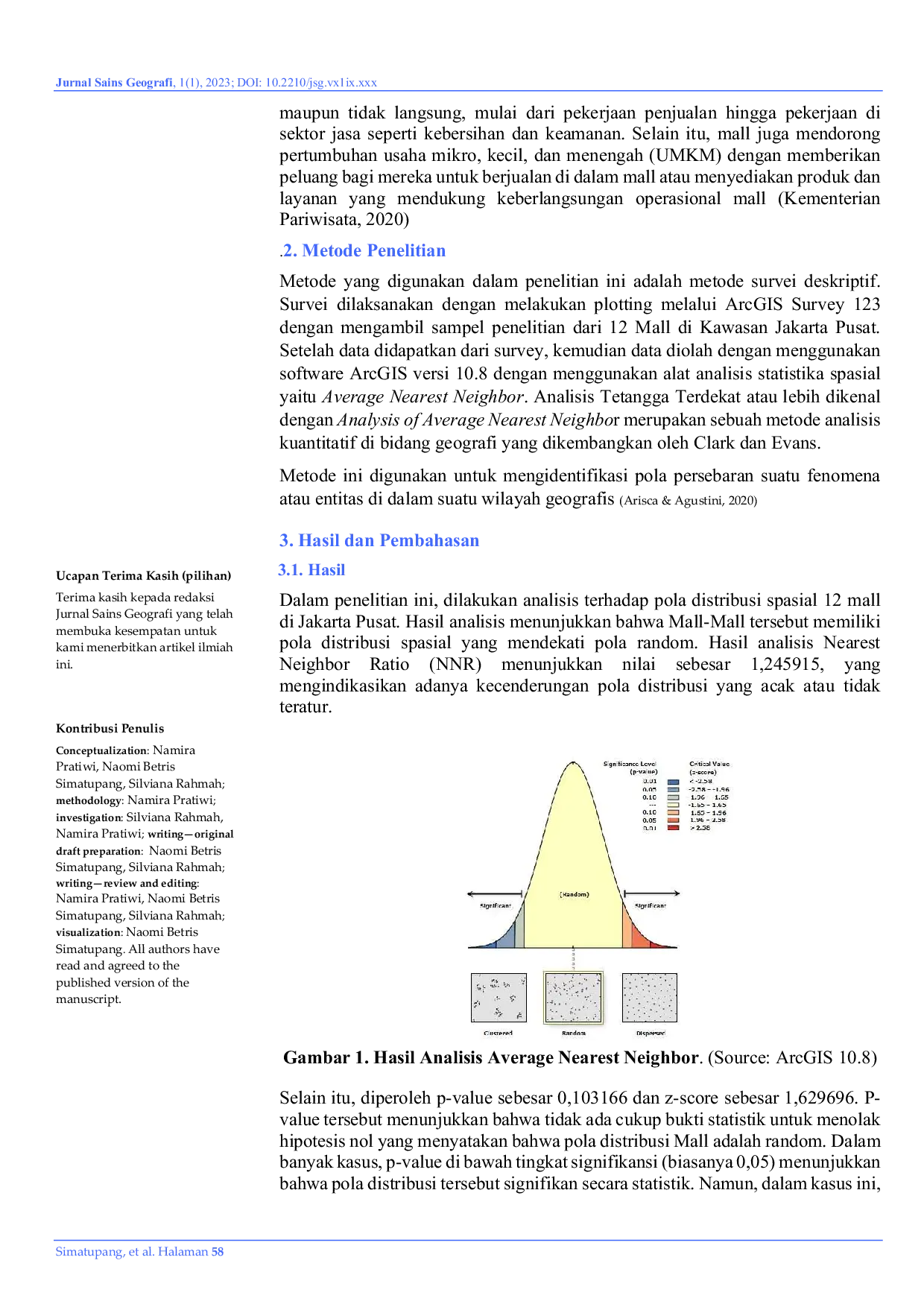 JURIS Analisis Pola Persebaran Mall di Jakarta Pusat dengan Menggunakan Metode Average Nearest Neighbor ANN