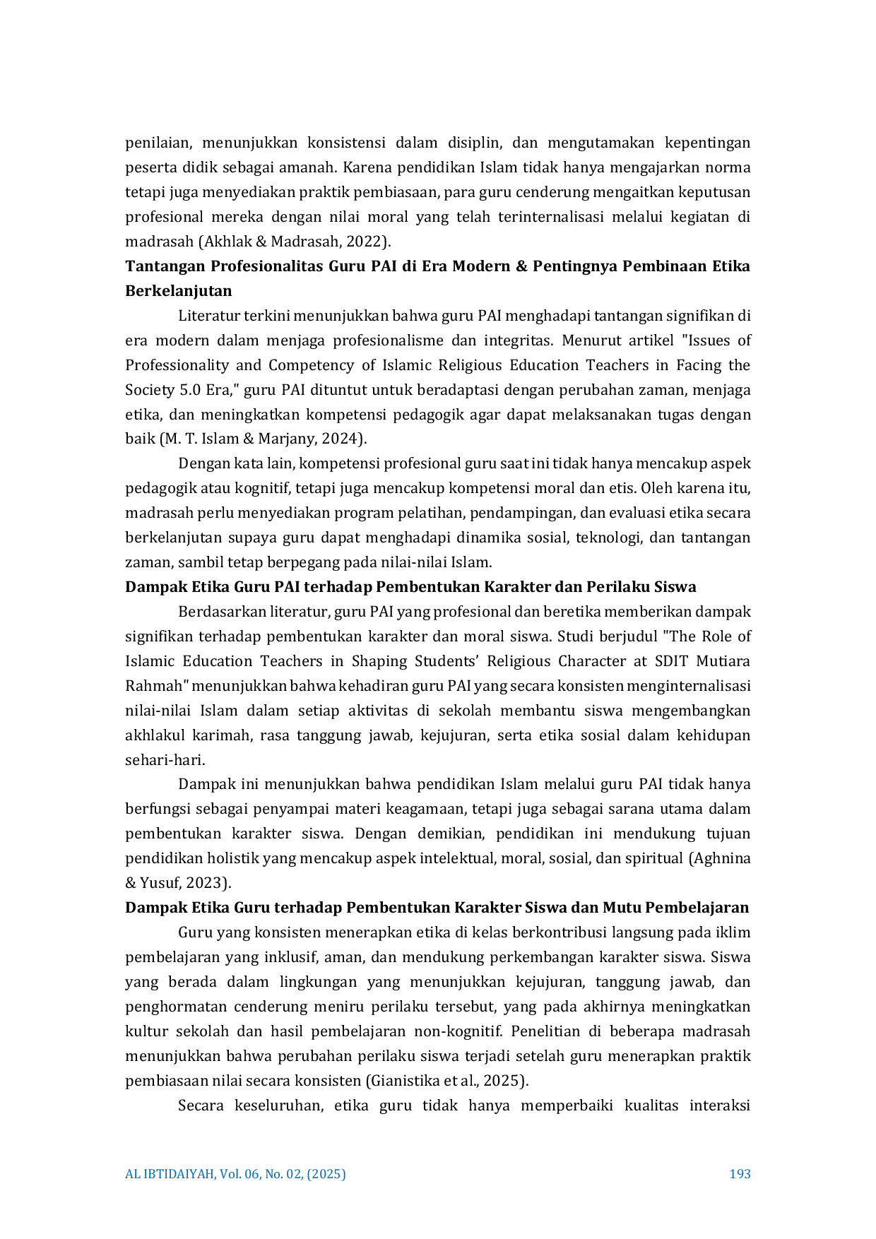 JURIS Peran Pendidikan Islam Dalam Mengembangkan Etika Guru Madrasah Ibtidaiyah Yang Berkualitas