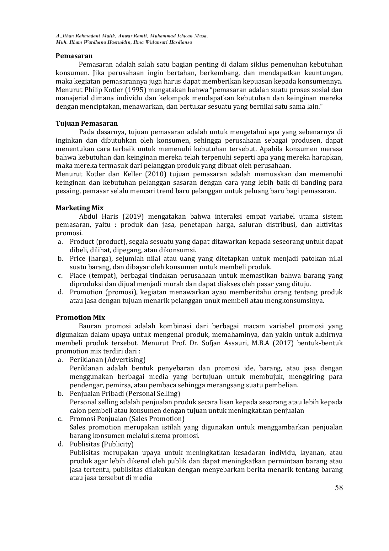 JURIS Pengaruh Promotion Mix Terhadap Keputusan Pembelian Sepeda Motor Suzuki Di Kota Makassar studi kasus pada PT Sinar Galesong Mandiri