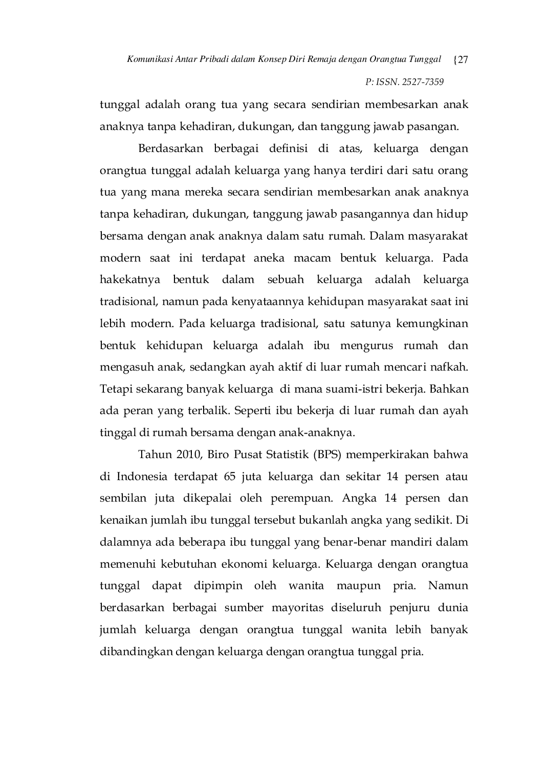 JURIS Komunikasi Antarpribadi dalam Konsep Diri Remaja Dengan Orangtua Tunggal
